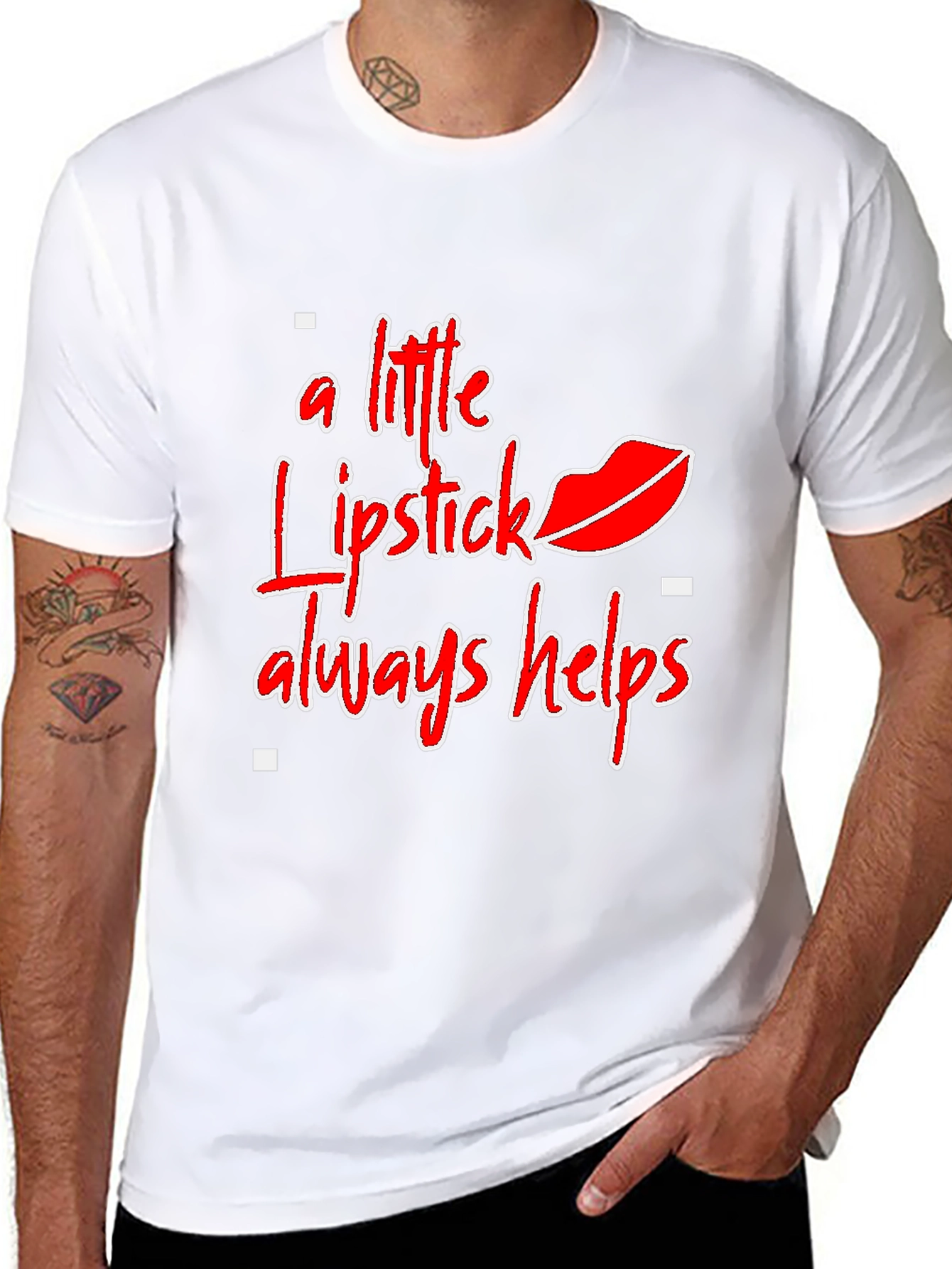 Black Lipstick Helps Graphic Tee - Stylish Statement Shirt view 8