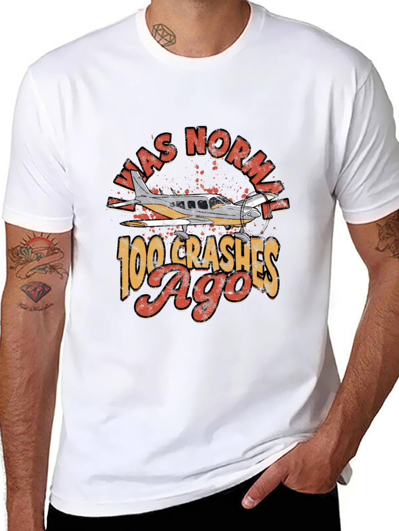 Black Was Normal 100 Crashes Ago Pilot T-Shirt view 8