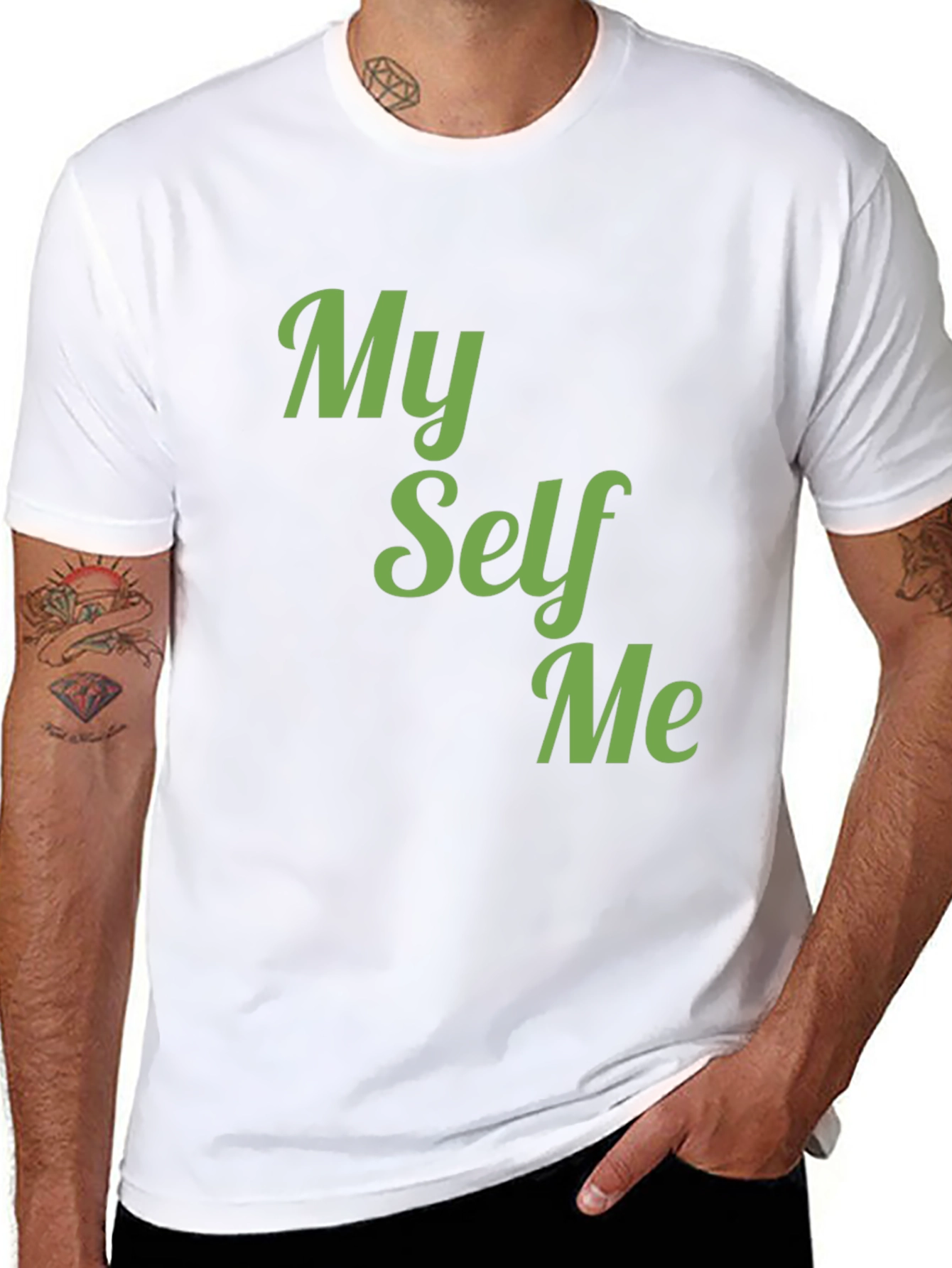 Black My Self Me Graphic Tee - Soft Cotton Blend T-Shirt view 8