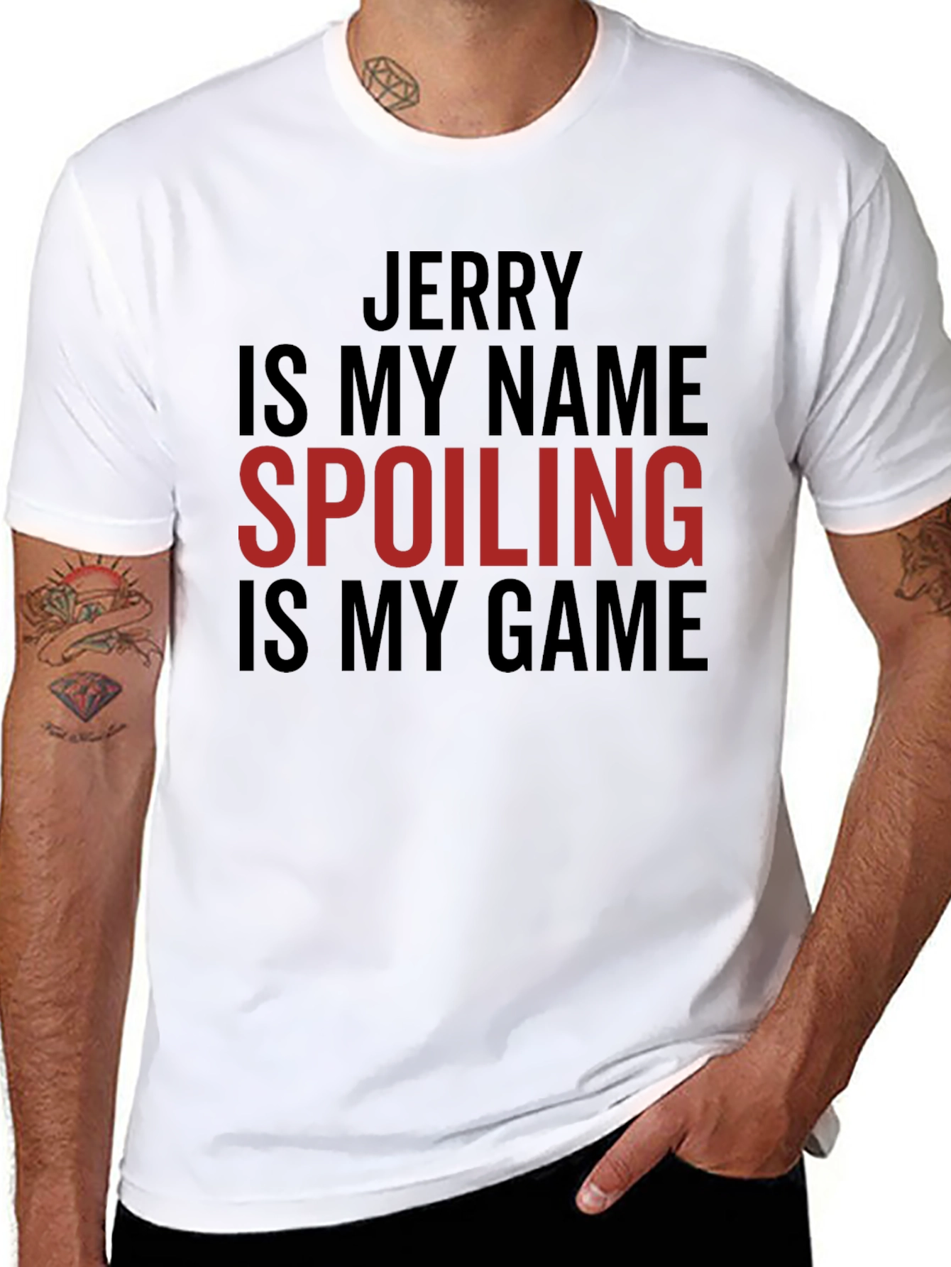 Black Jerry Spoiling is My Game Tee view 8