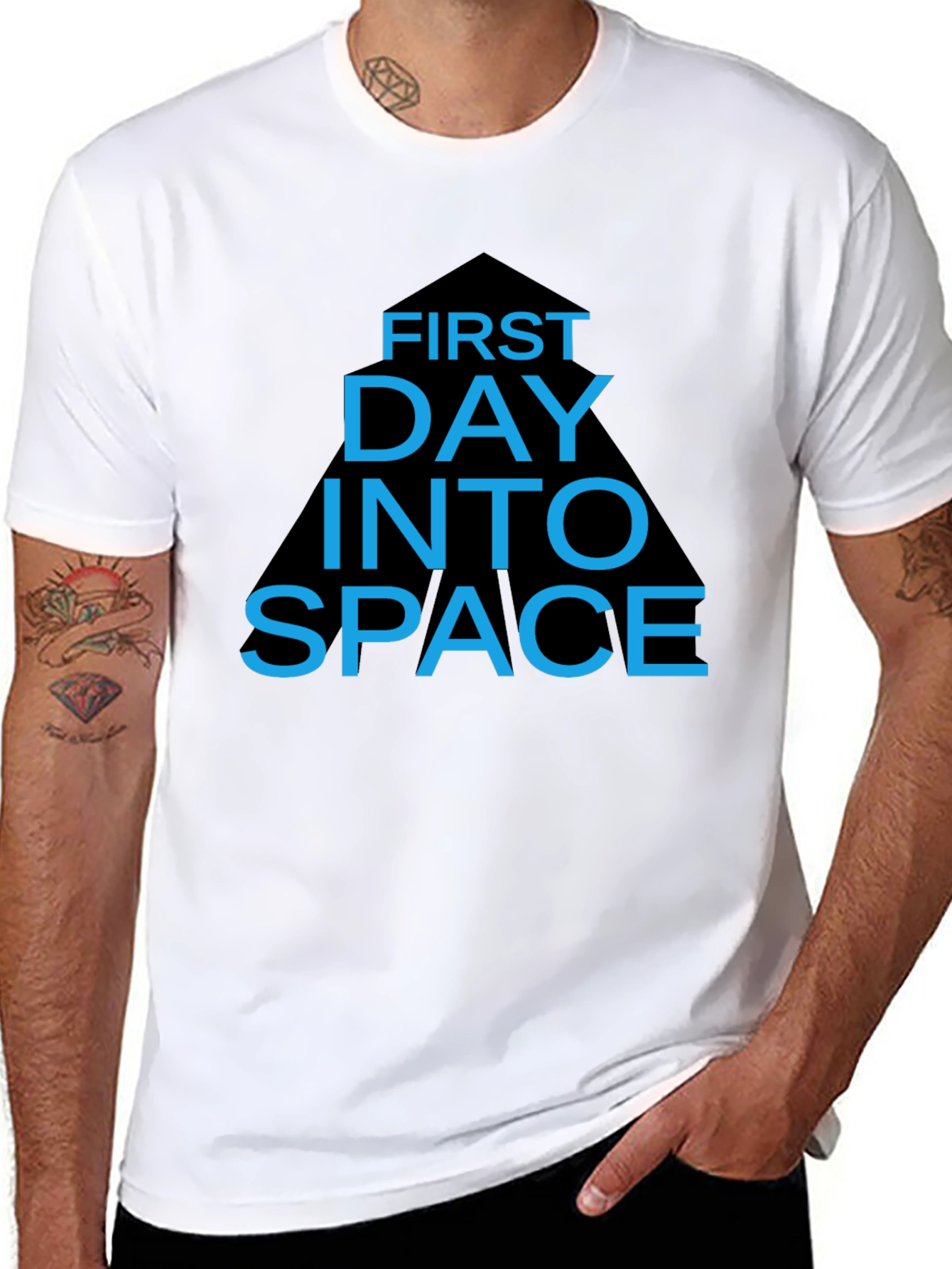 Black First Day Into Space Graphic T-Shirt view 8