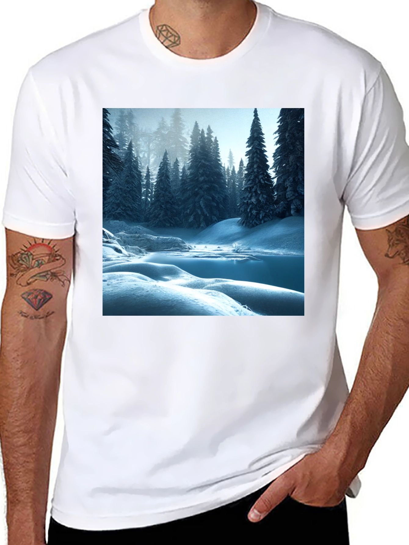 Black Winter Wonderland Graphic Tee - Black view 8