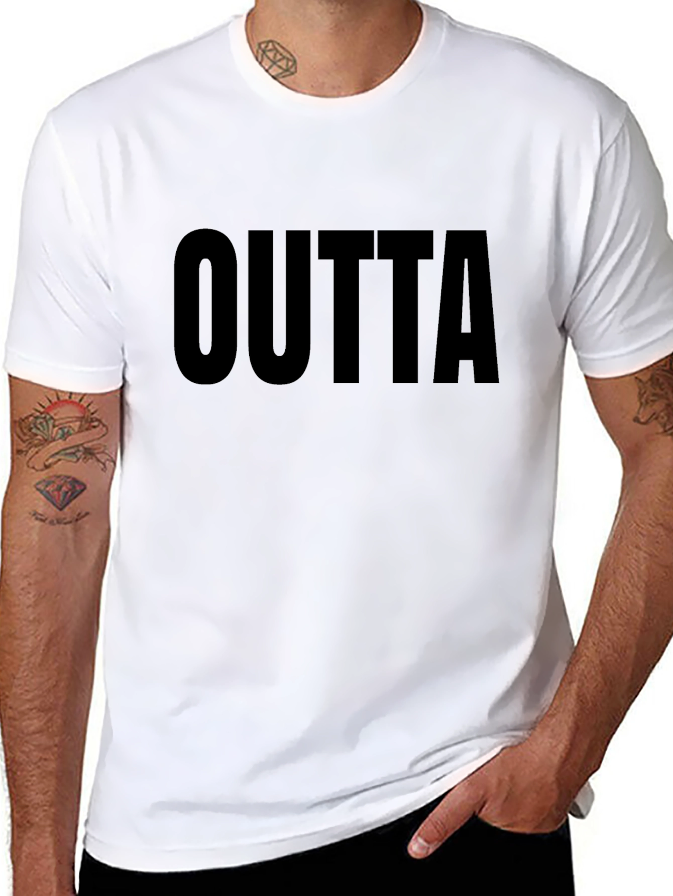 Black Outta T-Shirt - Bold Black Tee view 8
