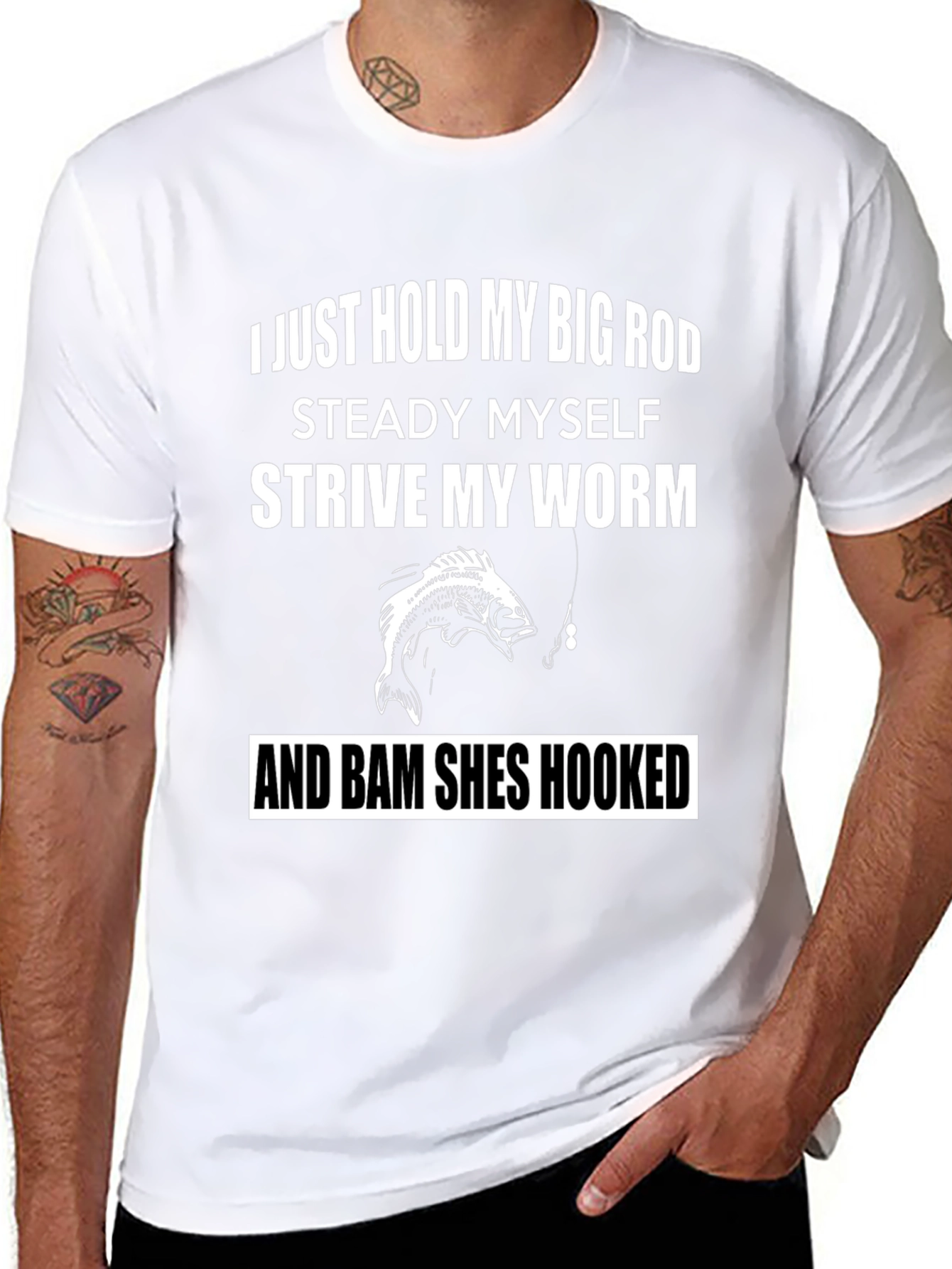 Black Fishing Humor Graphic T-Shirt view 8