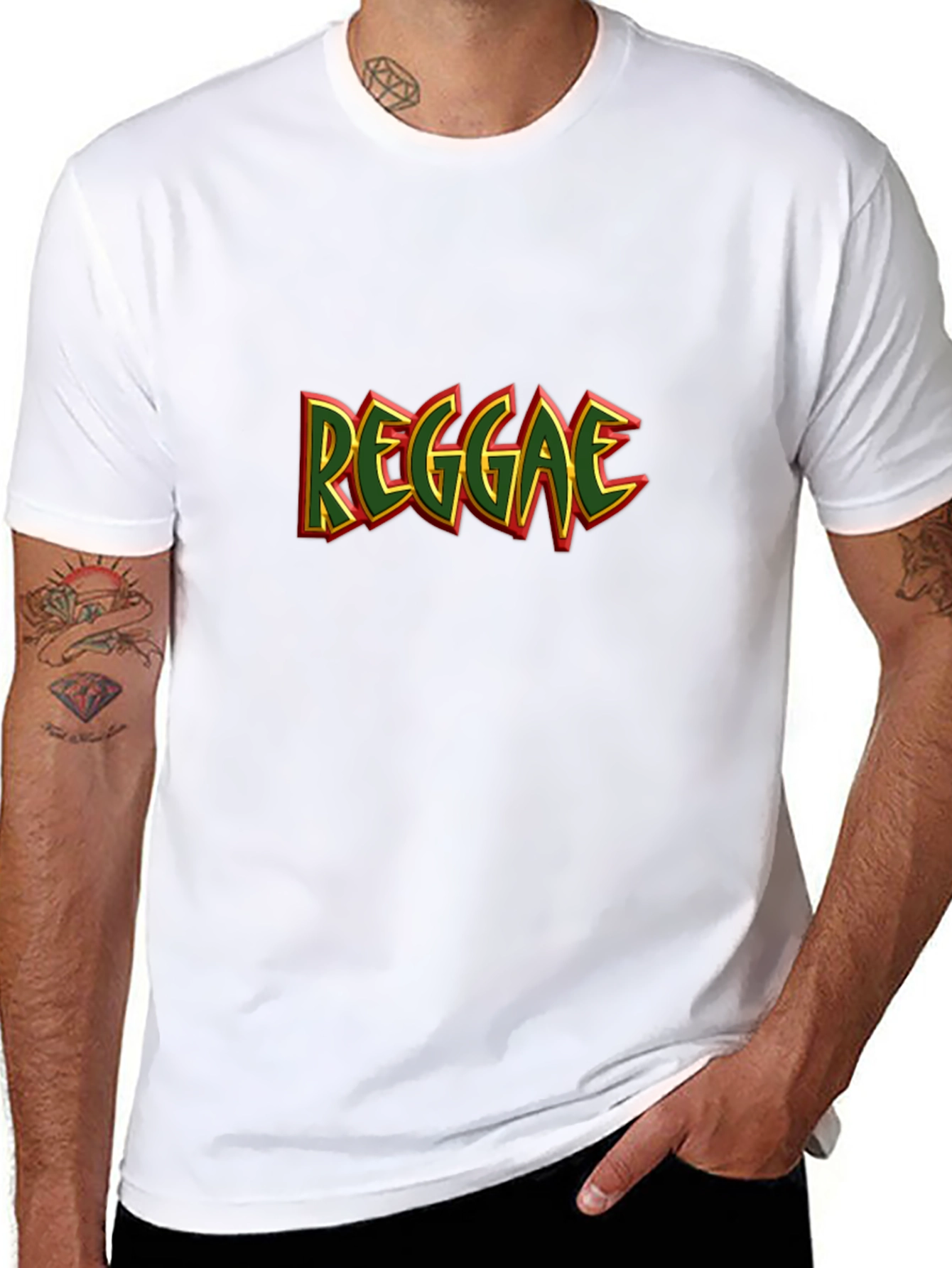 Black Reggae Style Graphic T-Shirt - Black view 8