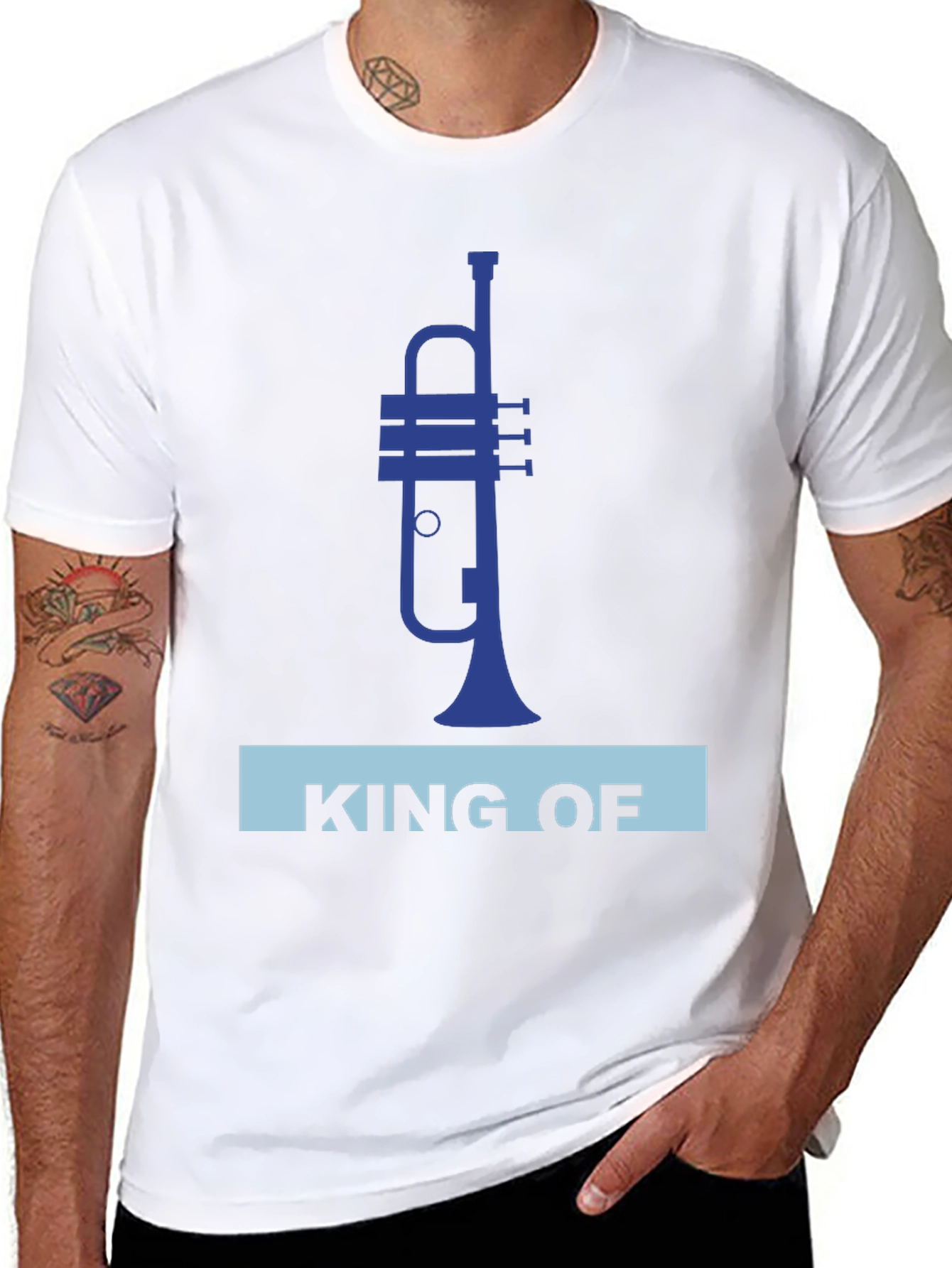 Black King of Trumpet T-Shirt - Musical Instrument Tee view 8