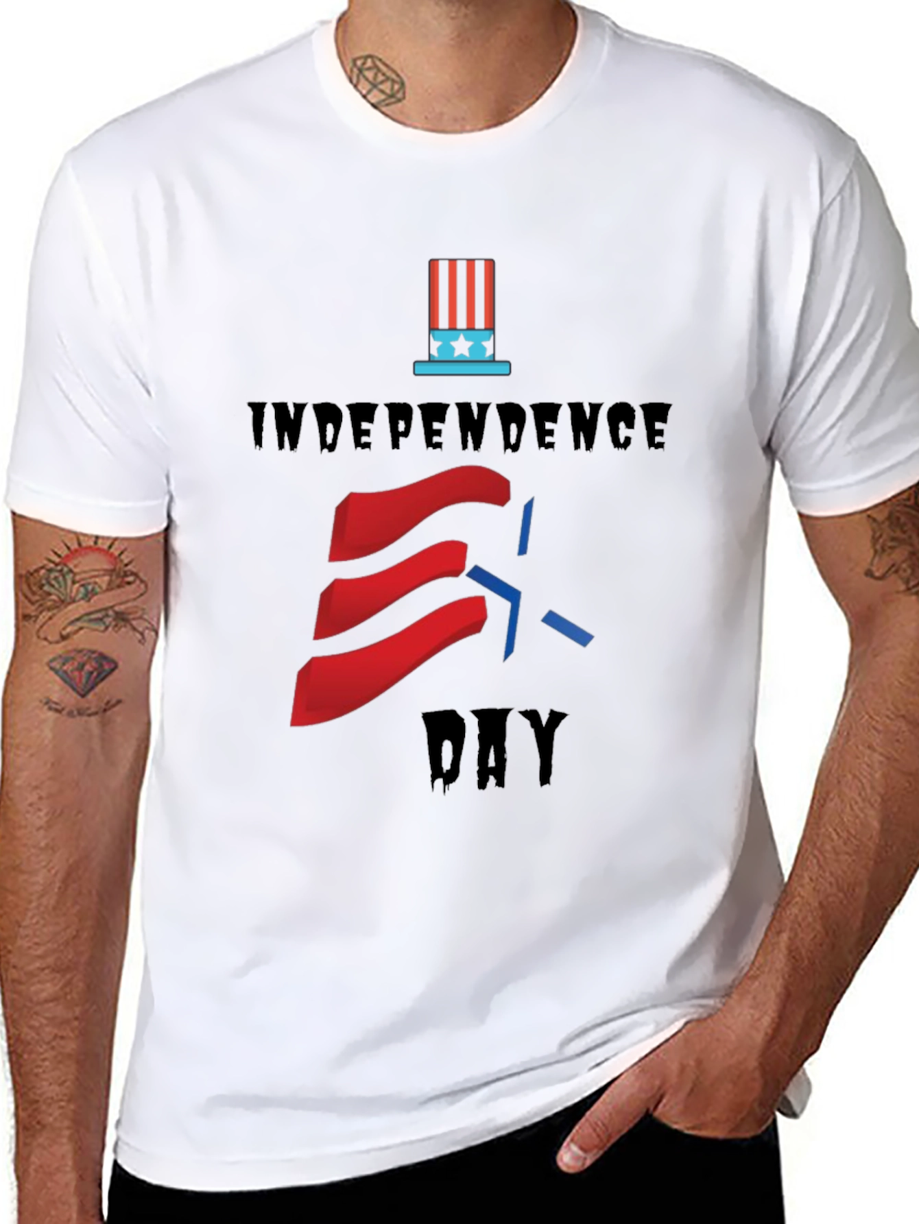 Black Independence Day Graphic T-Shirt view 8