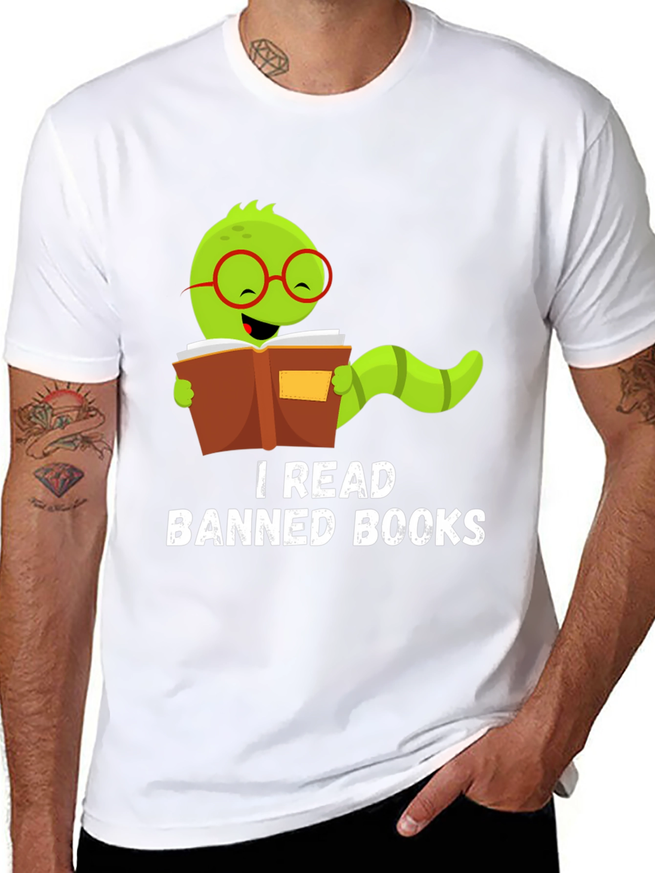 Black I Read Banned Books T-Shirt view 8