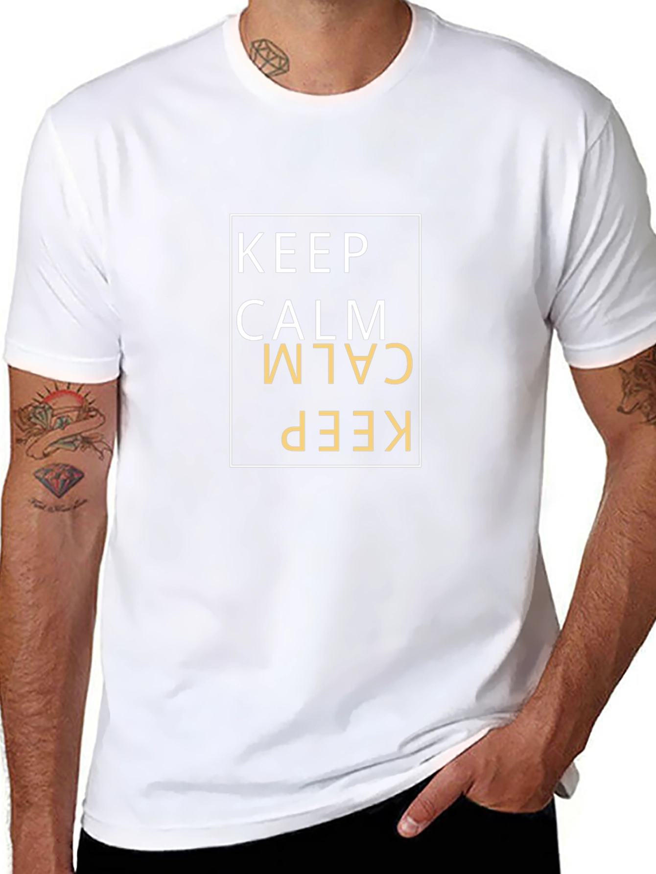 Black Keep Calm Graphic Print Tee - Classic Black view 8