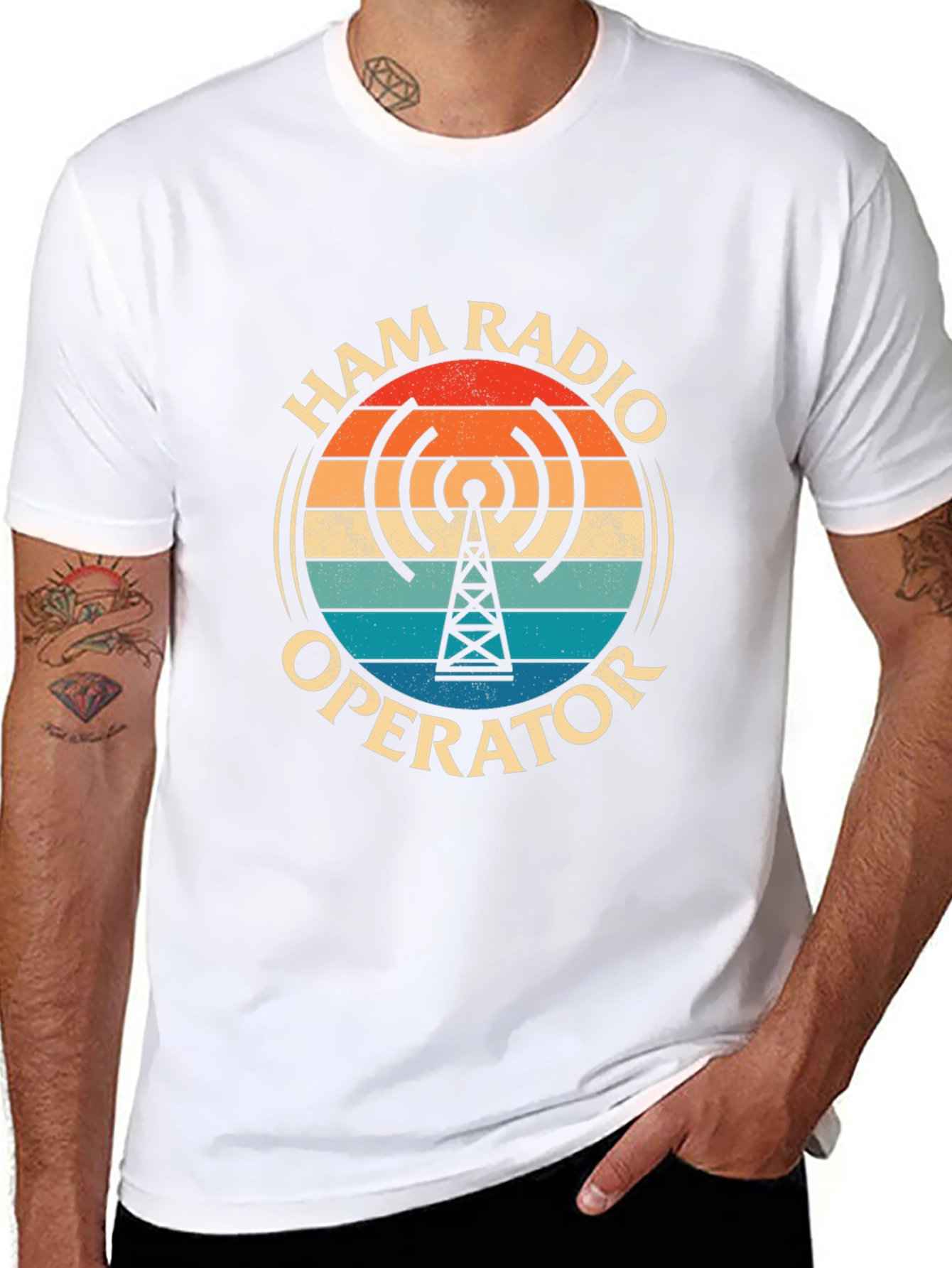 Black Ham Radio Operator T-Shirt - Vintage Design view 8