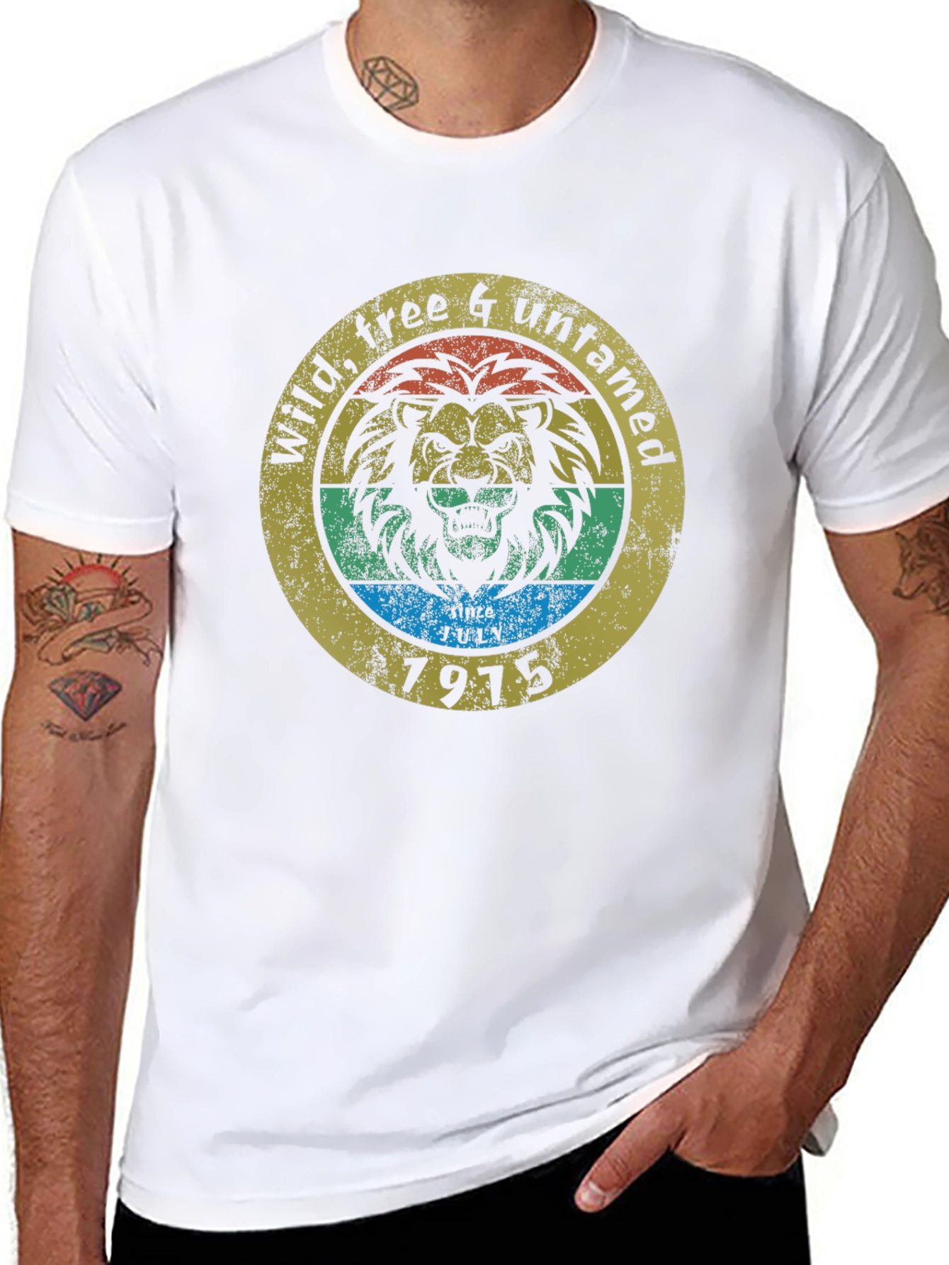 Black Vintage Lion Graphic Tee - Wild, Free & Untamed view 8