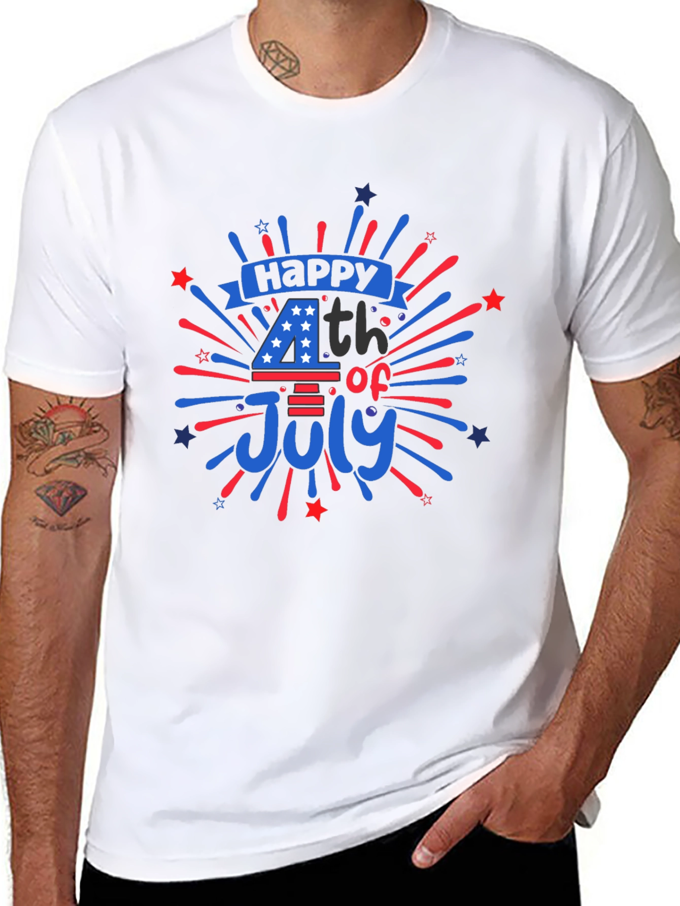 Black Happy 4th of July Graphic T-Shirt view 8
