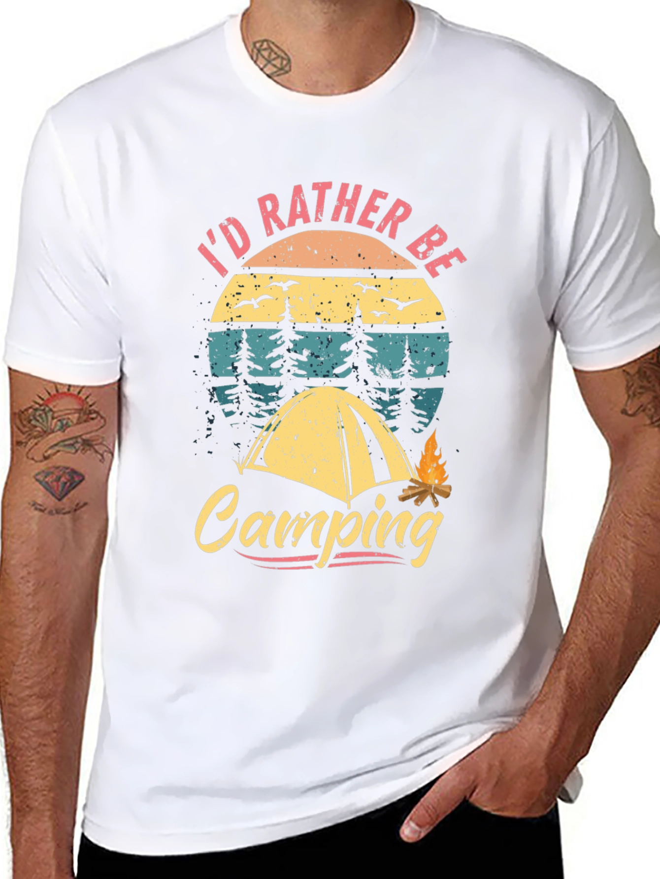 Black Camping Graphic T-Shirt - Outdoors Adventure Tee view 8