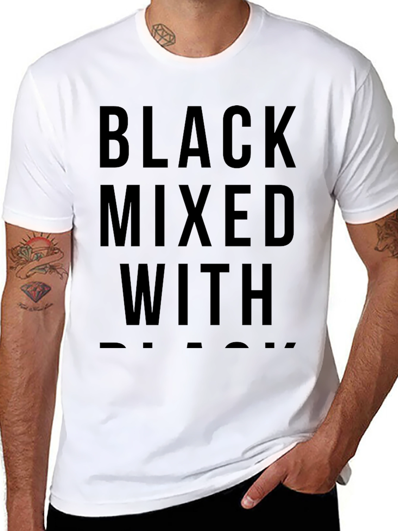 Black Black Mixed With T-Shirt view 8