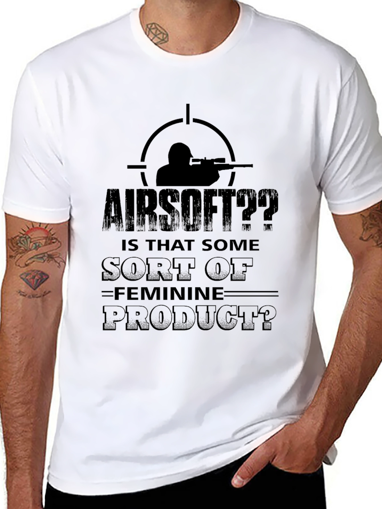 Black Airsoft Masculinity Graphic Tee view 8