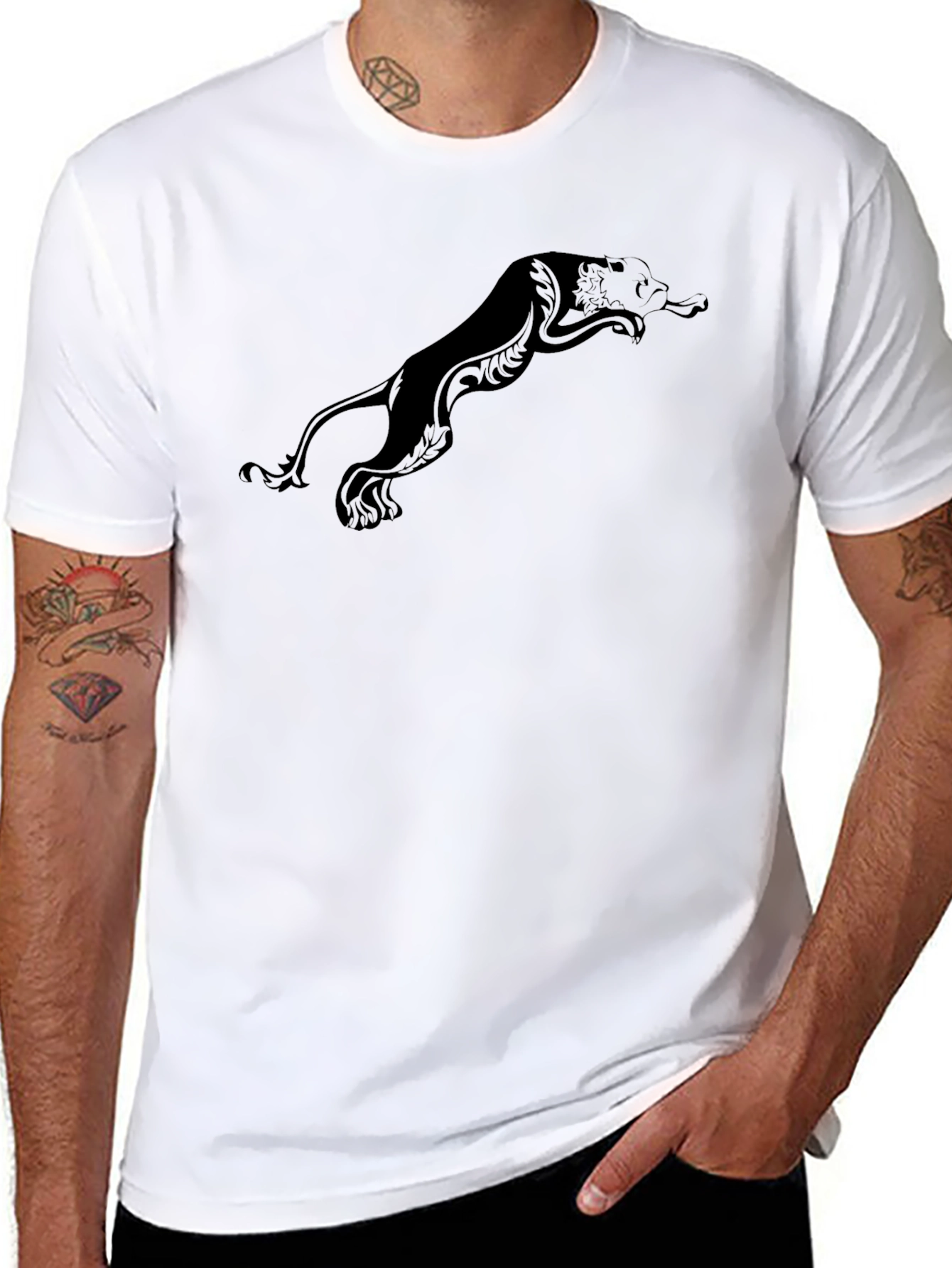 Black Black Panther Graphic Tee - Stylish Men's Casual T-Shirt view 8