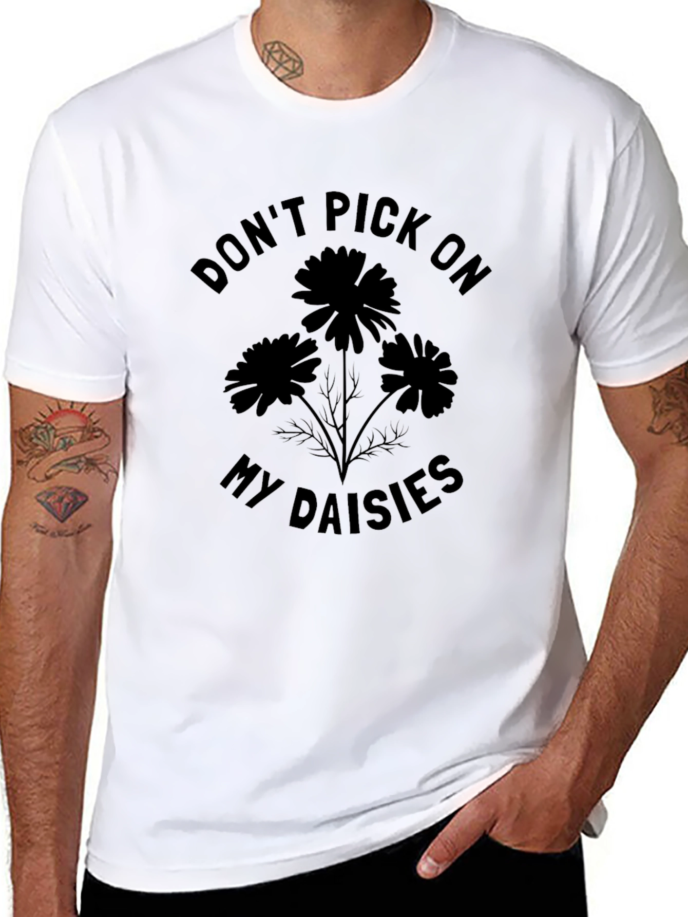 Black Don't Pick On My Daisies Graphic Tee - Black view 8