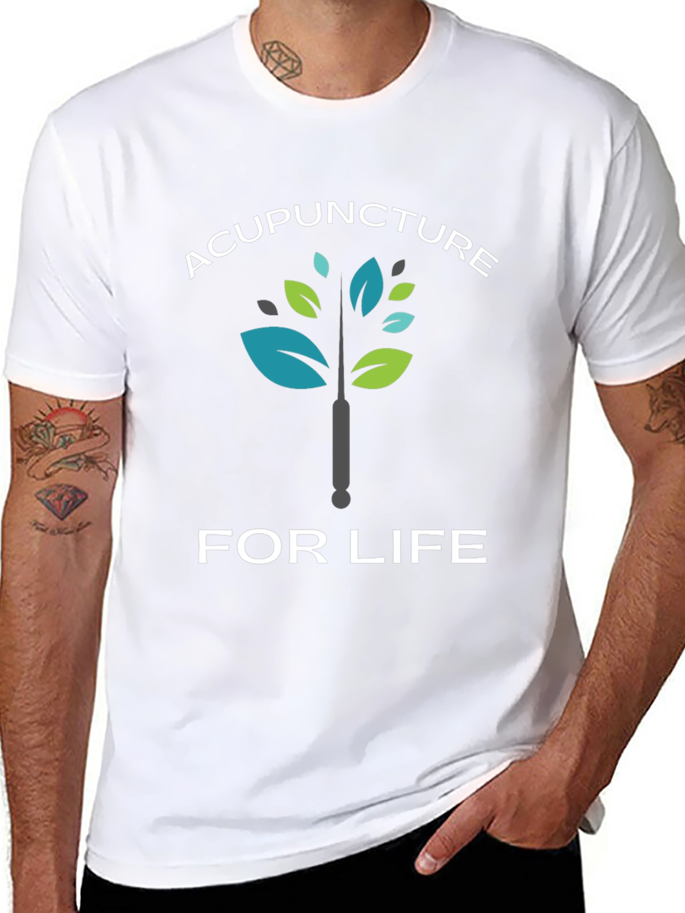 Black Acupuncture for Life Graphic T-Shirt view 8