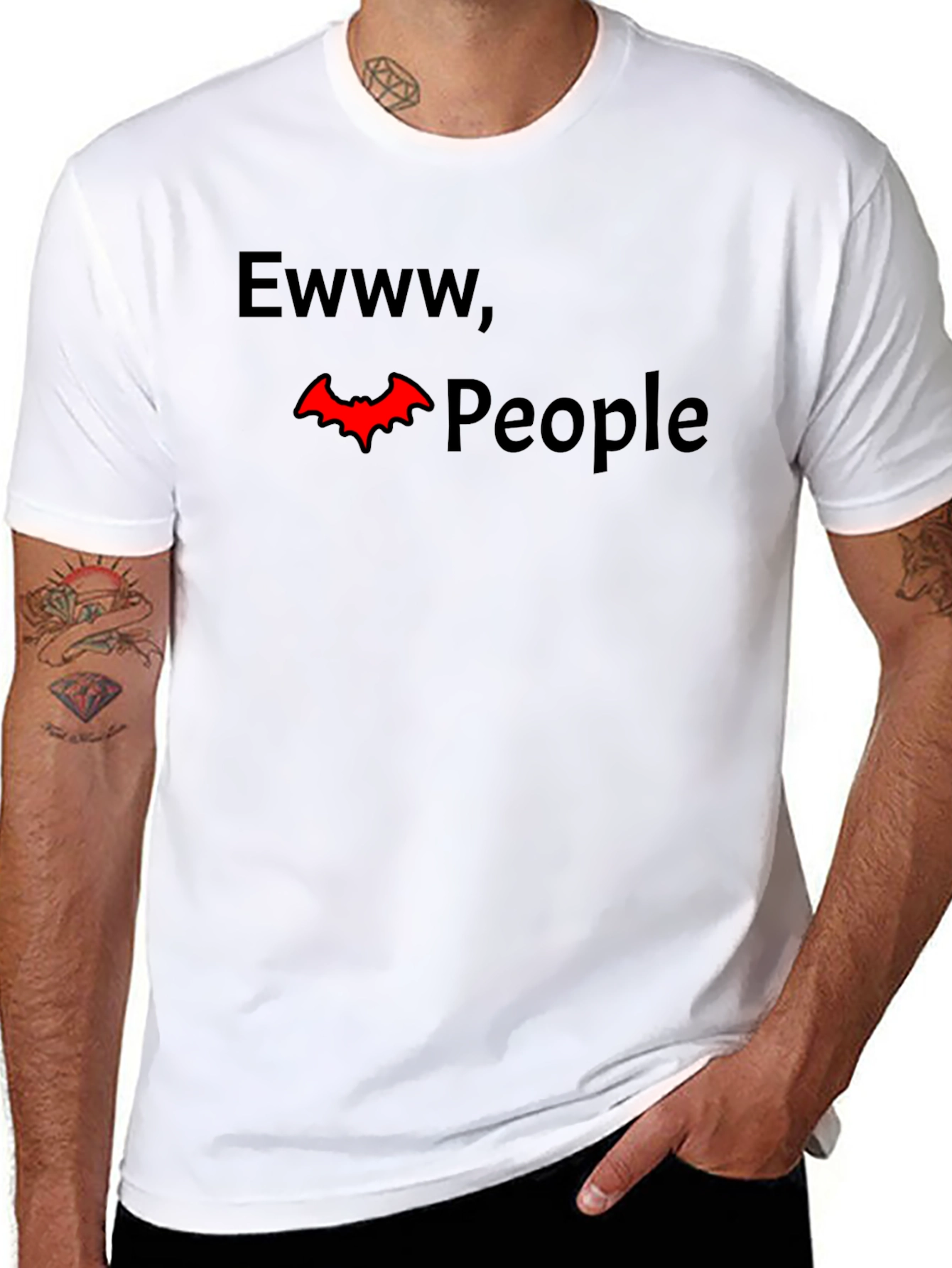 Black Ewww, People Funny Graphic Tee - Dark Humor T-Shirt view 8