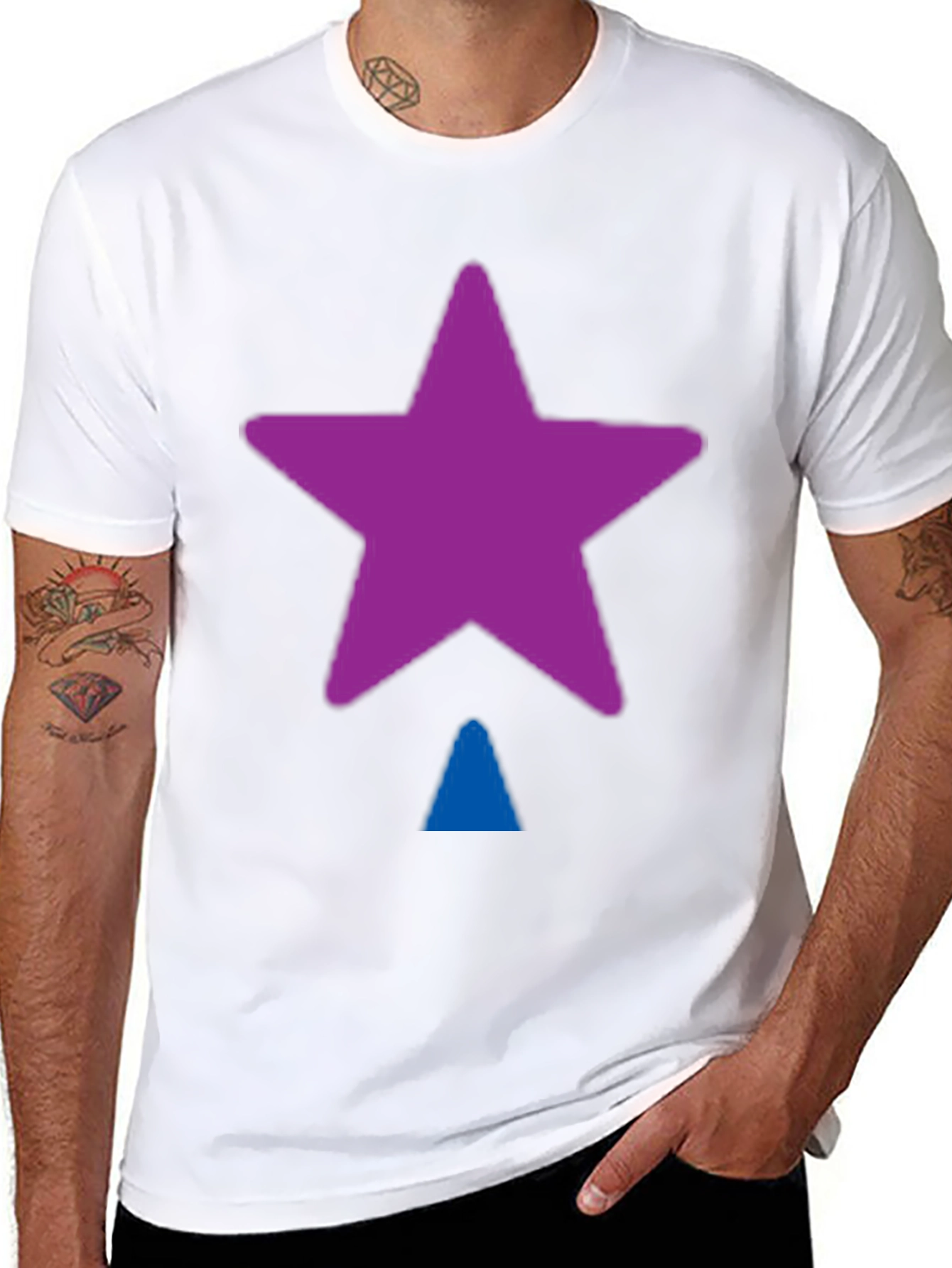 Black Star Triangle Graphic T-Shirt - Casual Black Tee view 8