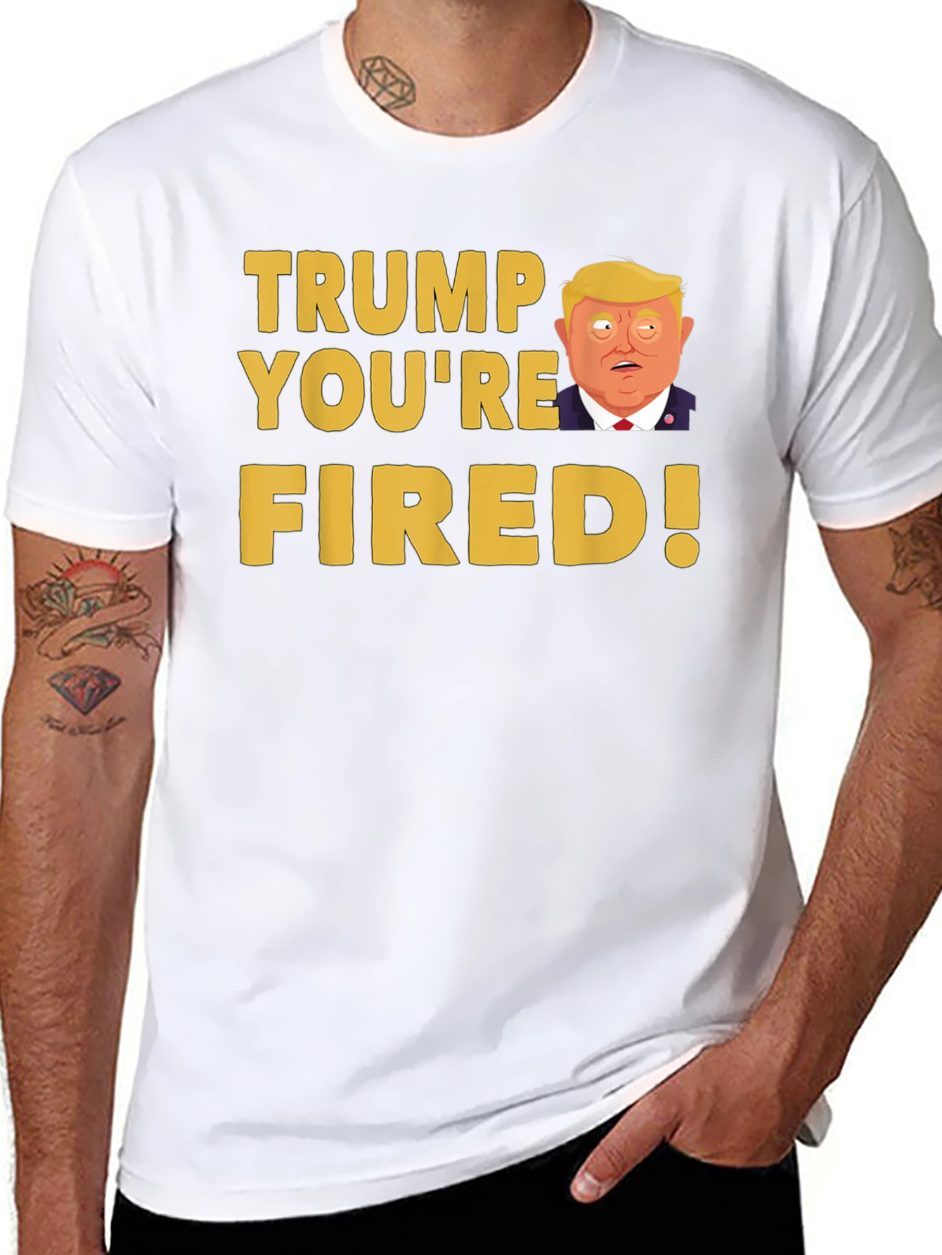 Black Trump You're Fired! Graphic T-Shirt view 8