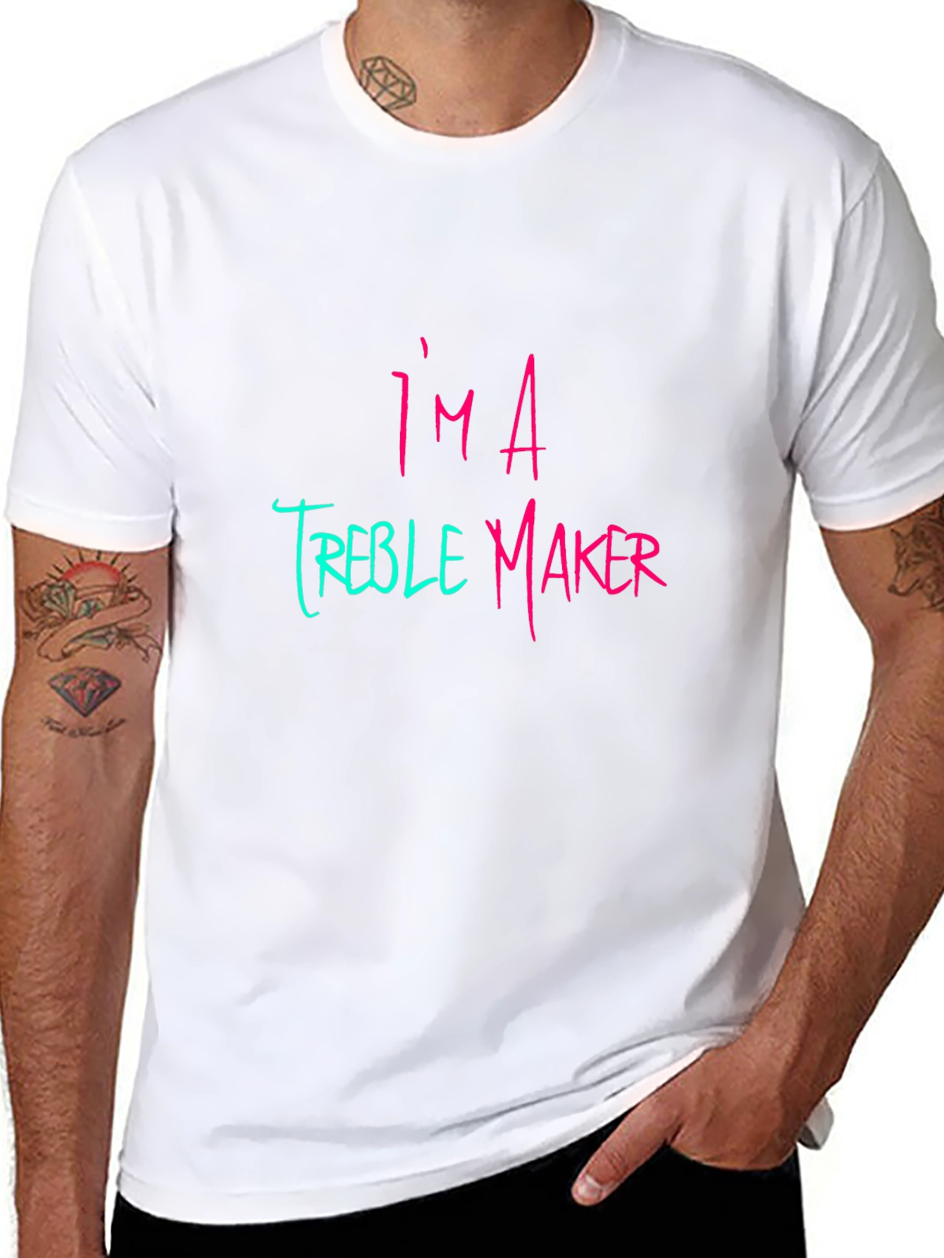 Black I'm A Treble Maker Graphic Tee - Funny Music T-Shirt view 8