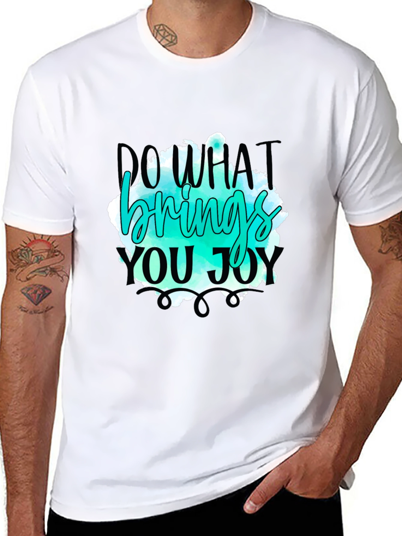 Black Do What Brings You Joy Black Graphic T-Shirt view 8