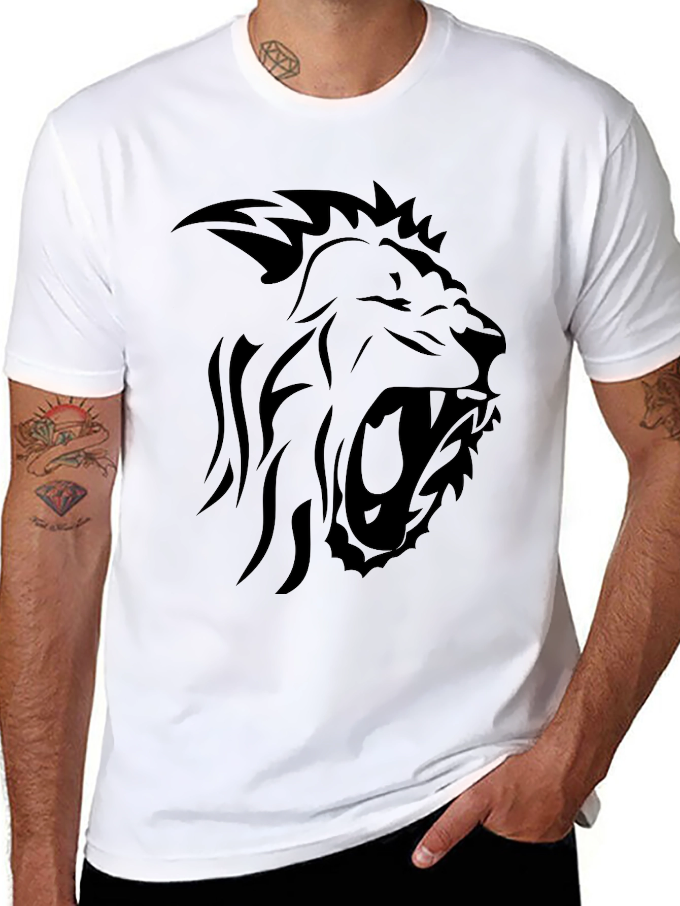 Black Lion Graphic Black T-Shirt - Bold Streetwear Style view 8