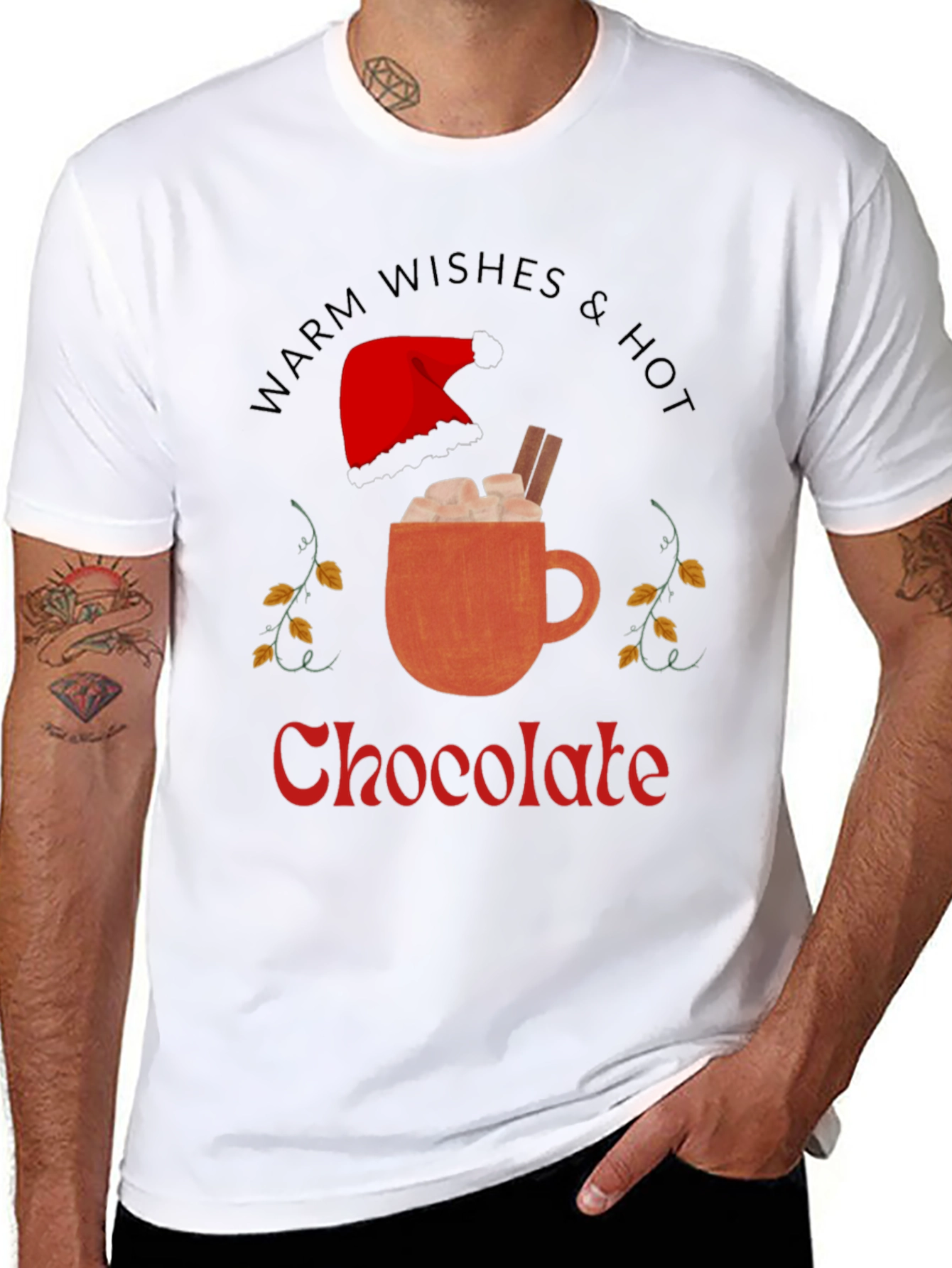 Black Warm Wishes & Hot Chocolate Graphic Tee view 8