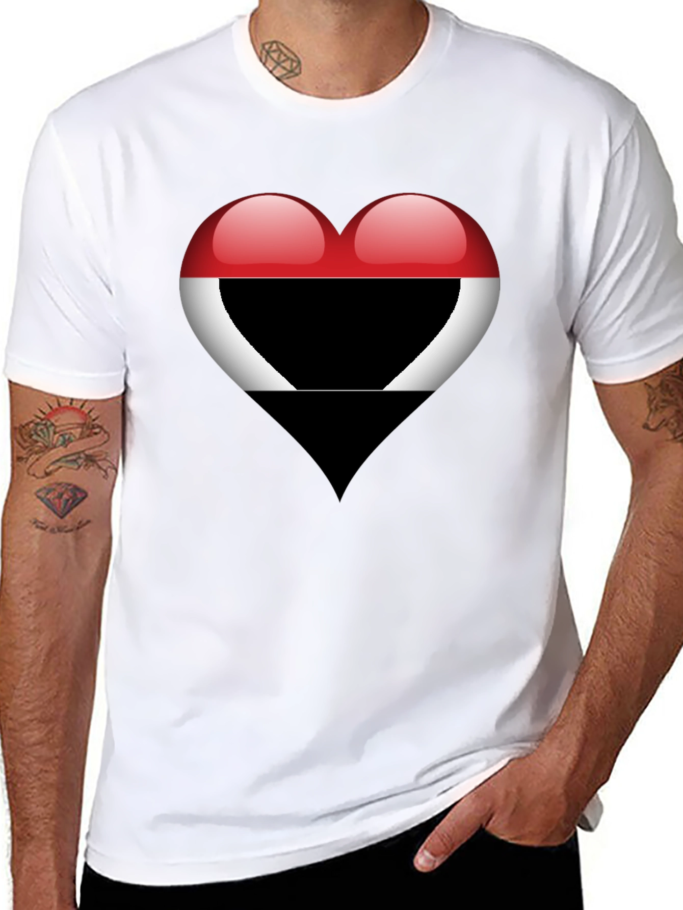 Heart Yemen Flag T-Shirt - Stylish Graphic Tee - 8