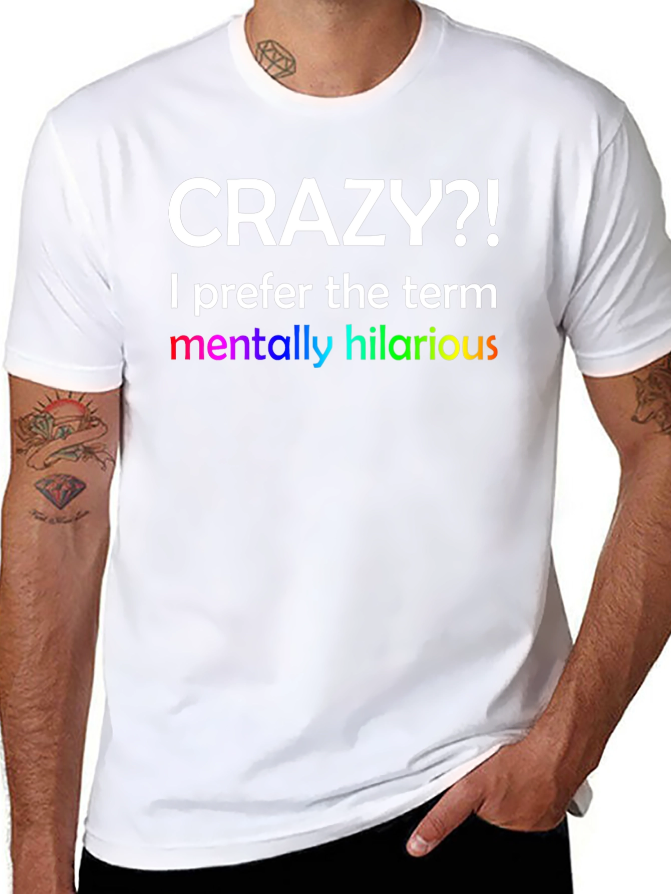 Black Crazy?! Hilarious Graphic Tee view 8