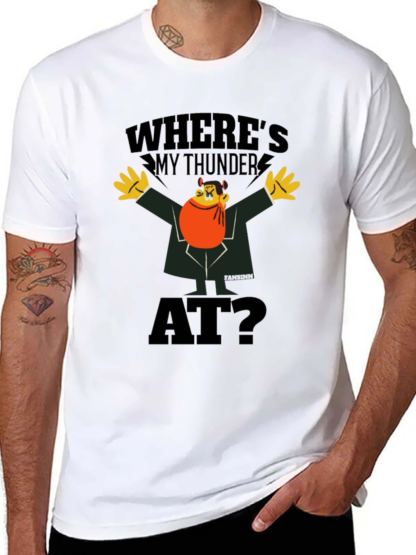 Black Where's My Thunder At? Black Graphic Tee view 8