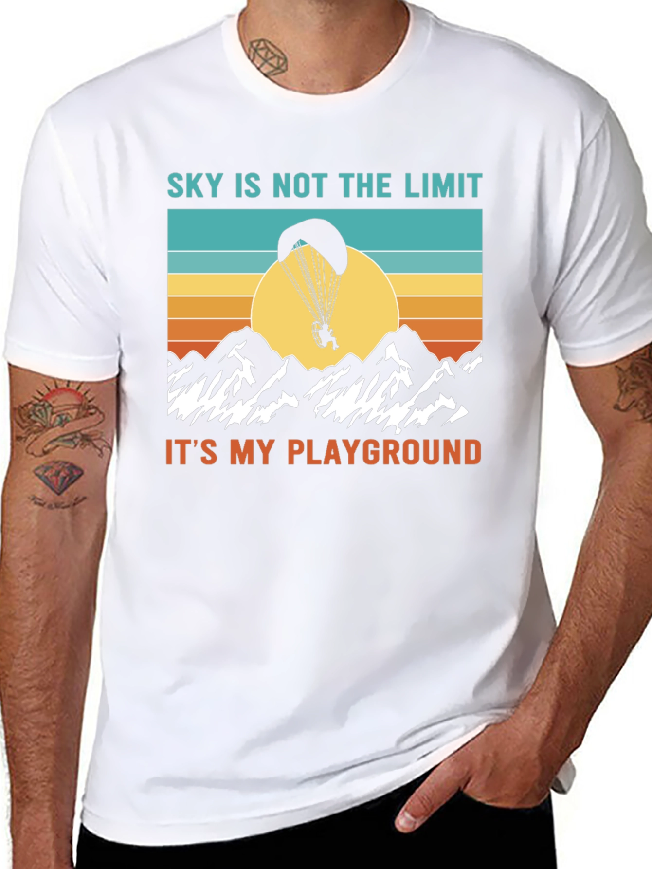 Black Sky is Not the Limit T-Shirt - Paragliding Tee view 8