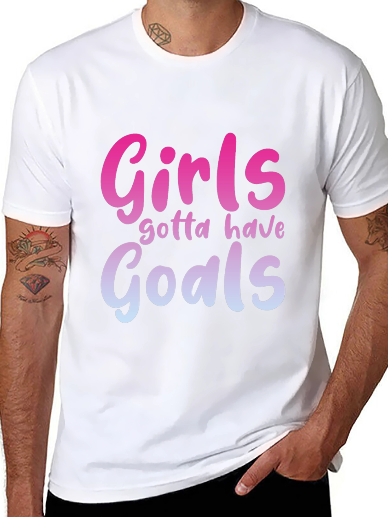 Black Girls Gotta Have Goals Graphic Tee - Black view 8