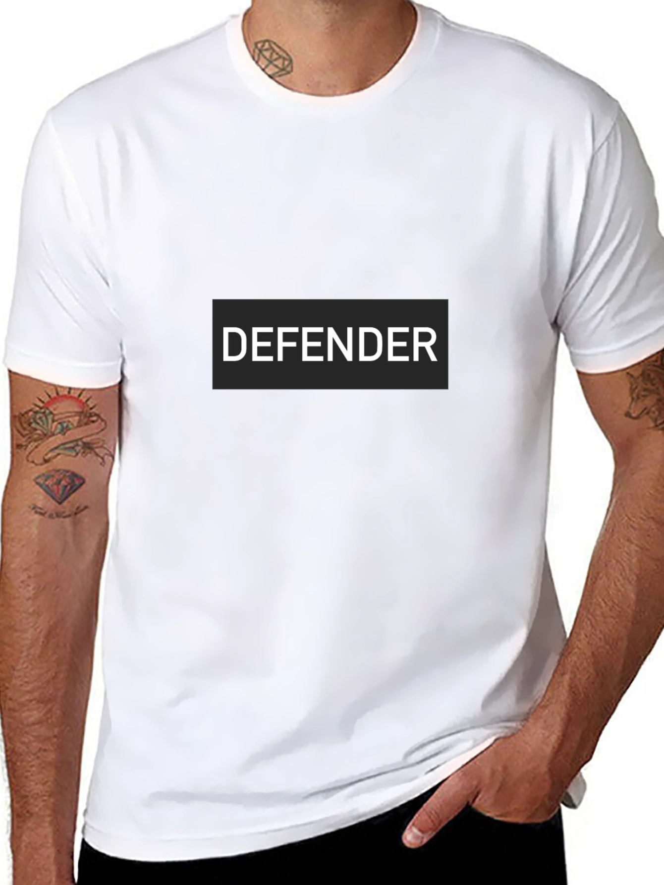Black Defender Black T-Shirt view 8