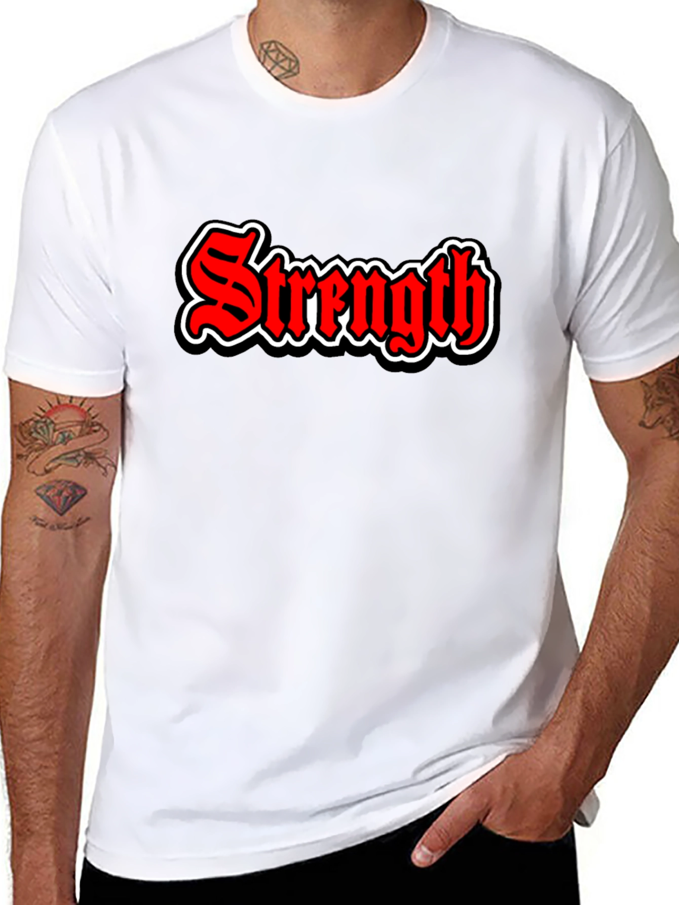 Black Strength Graphic Tee - Bold Red & Black view 8