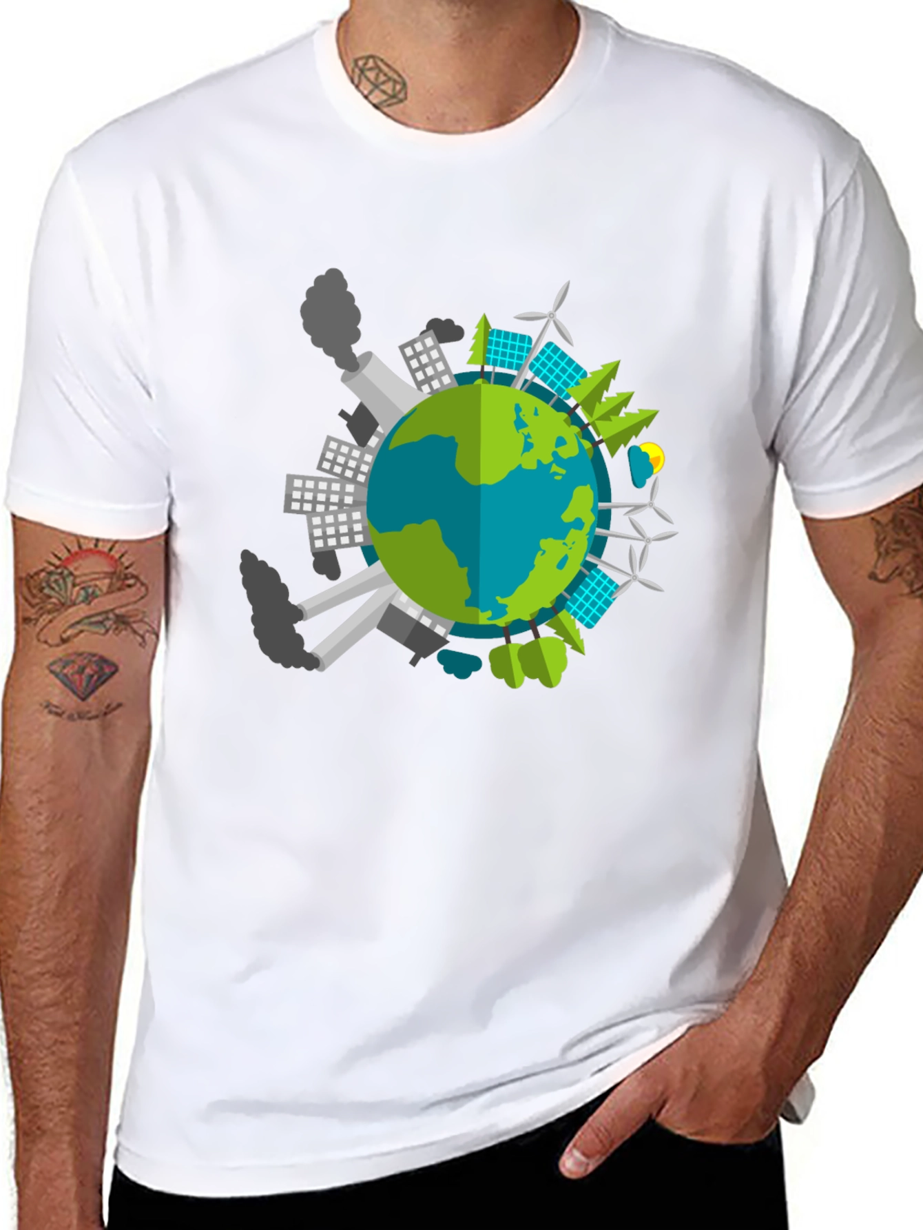 Black Eco Earth Graphic T-Shirt - Black view 8