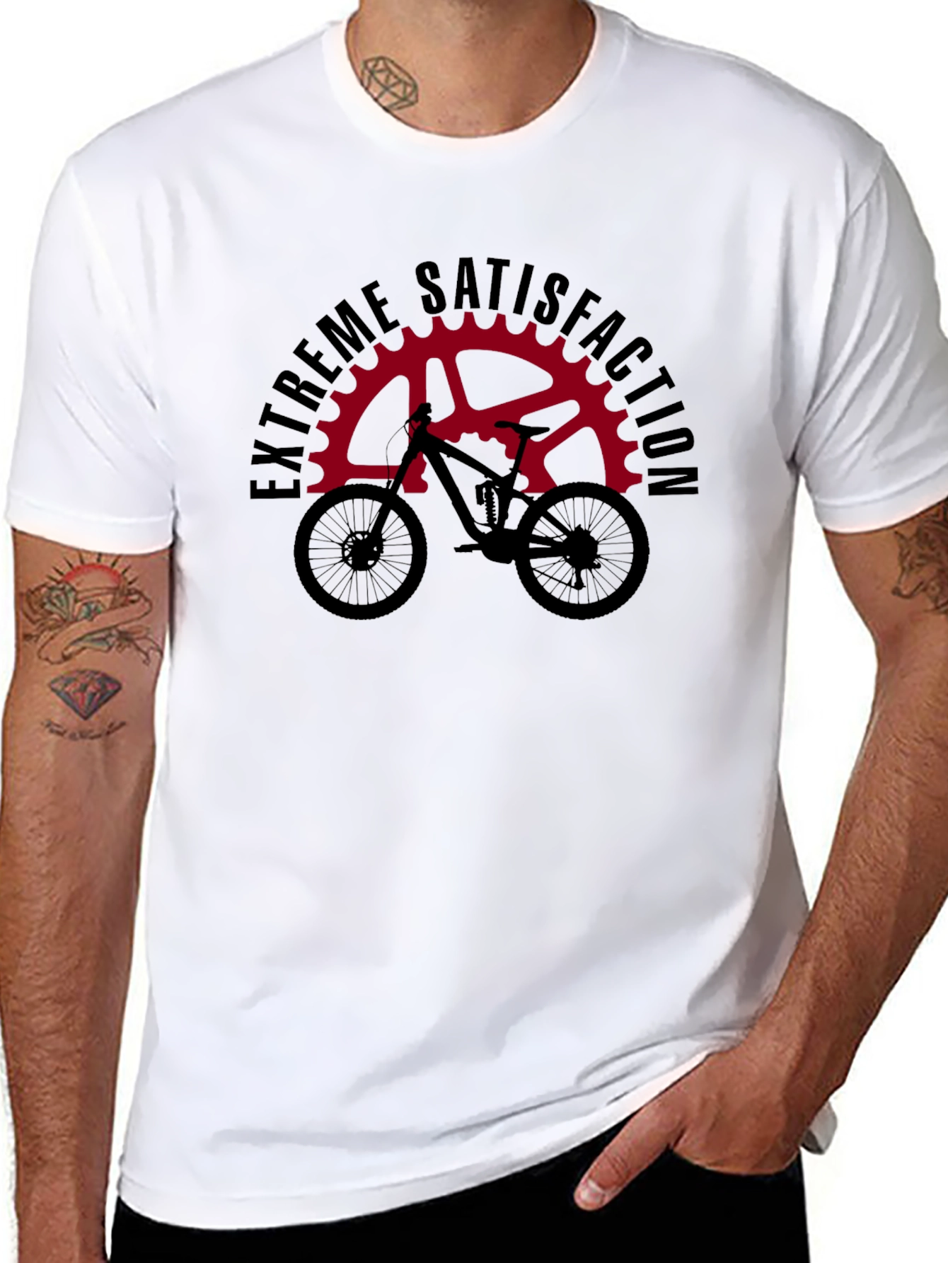 Black Extreme Satisfaction Mountain Bike T-Shirt view 8