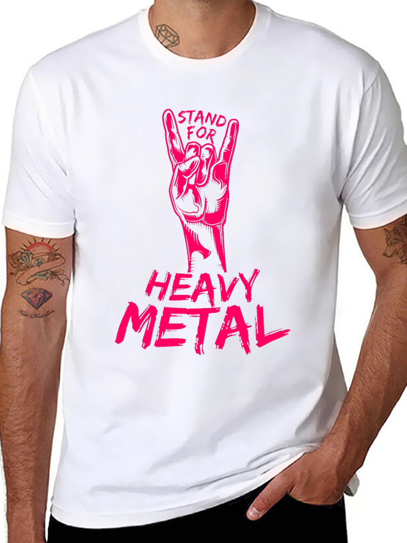 Black Stand for Heavy Metal Graphic T-Shirt view 8