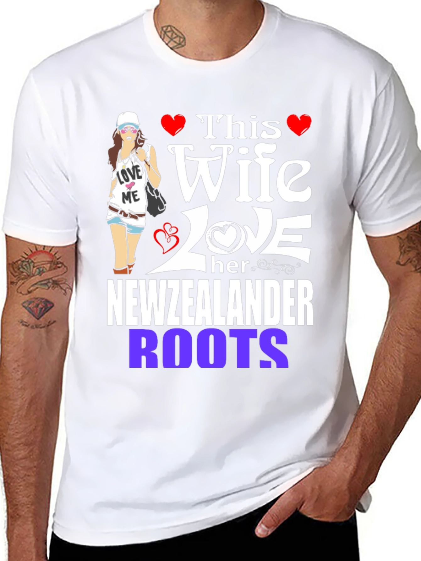 Black New Zealander Wife Novelty T-Shirt view 8