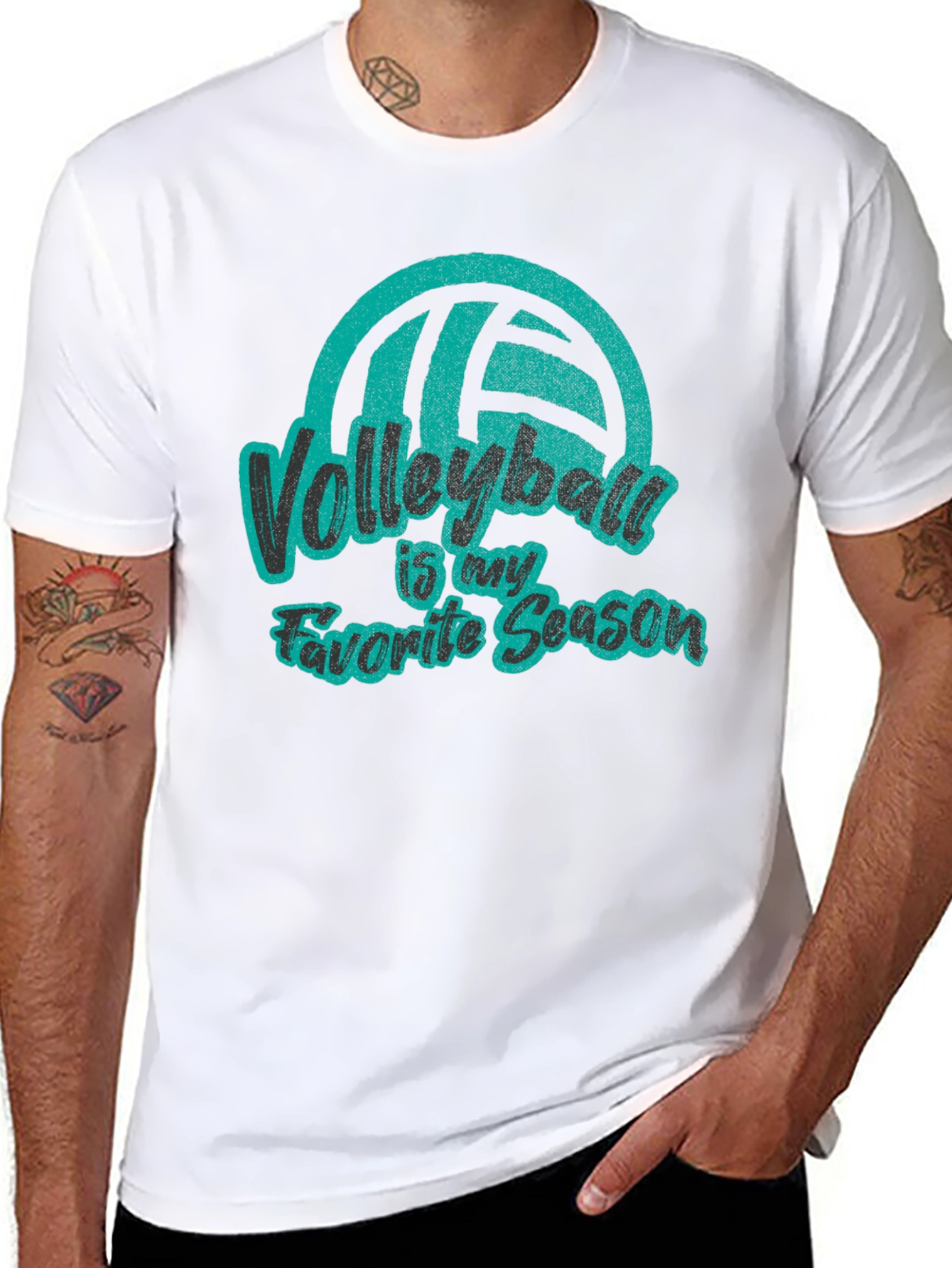 Black Volleyball is My Favorite Season Black T-Shirt view 8