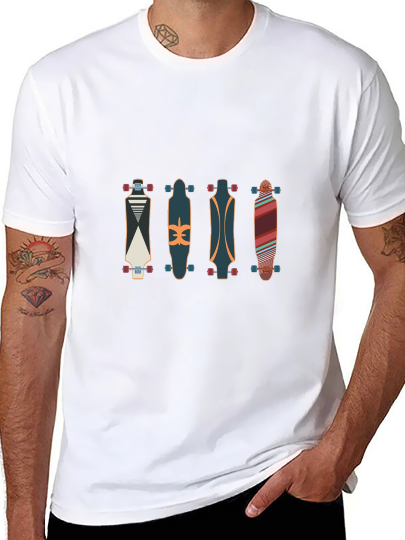 Black Skateboard T-Shirt - Cool Graphic Tee view 8