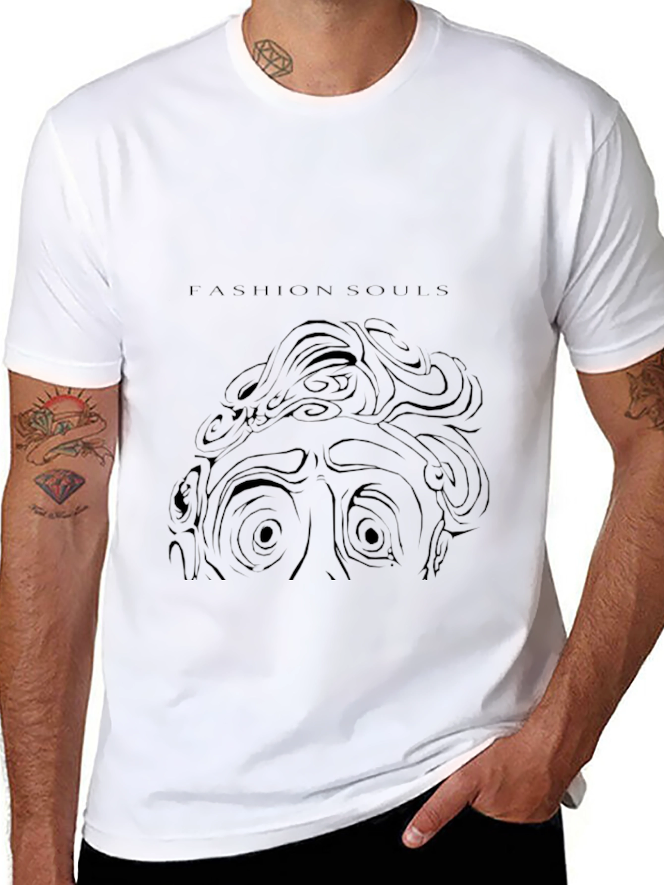 Black Fashion Souls Graphic Print T-Shirt view 8