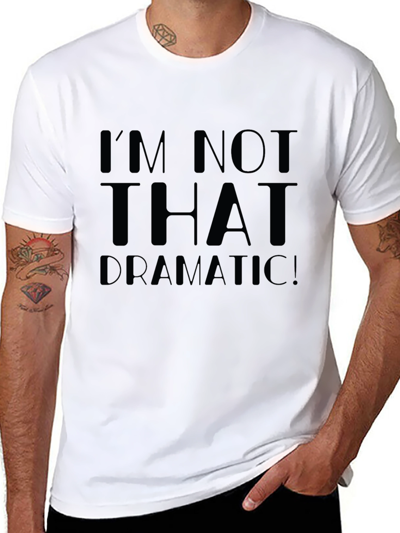 Black I'm Not That Dramatic! Unisex T-Shirt view 8