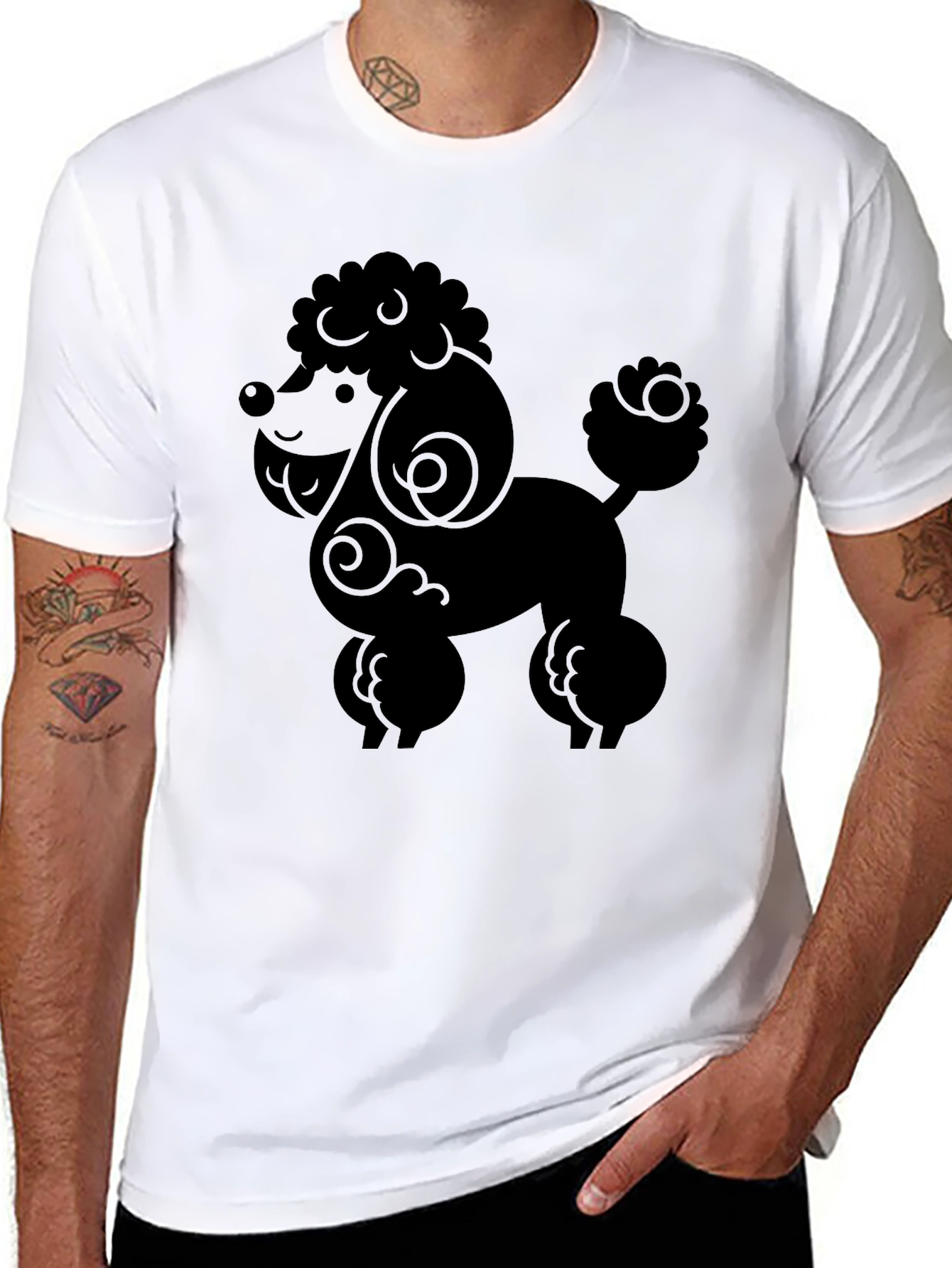 Black Poodle Graphic Tee - Stylish Black Dog Lover Shirt view 8