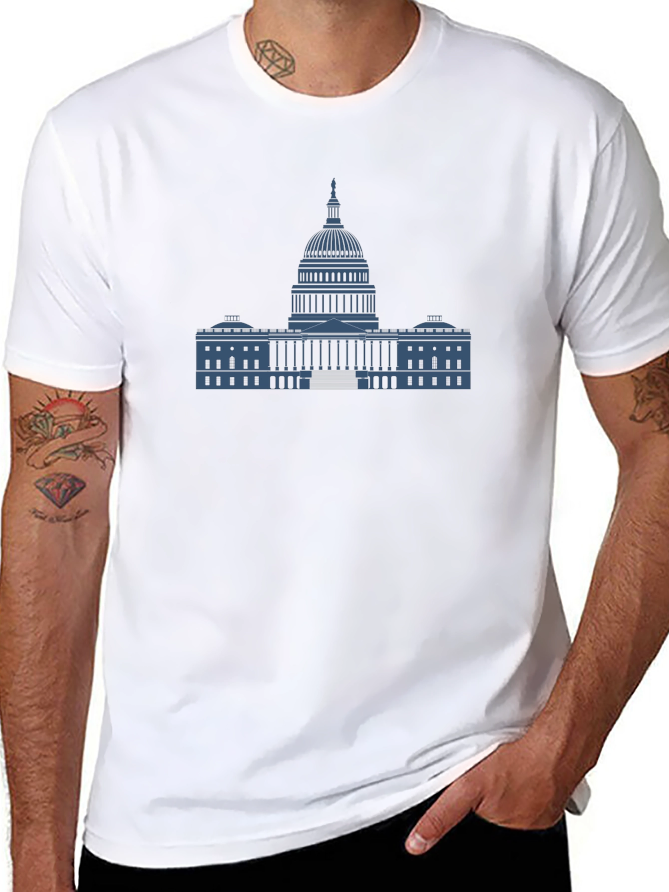 Black Capitol Building Graphic T-Shirt view 8