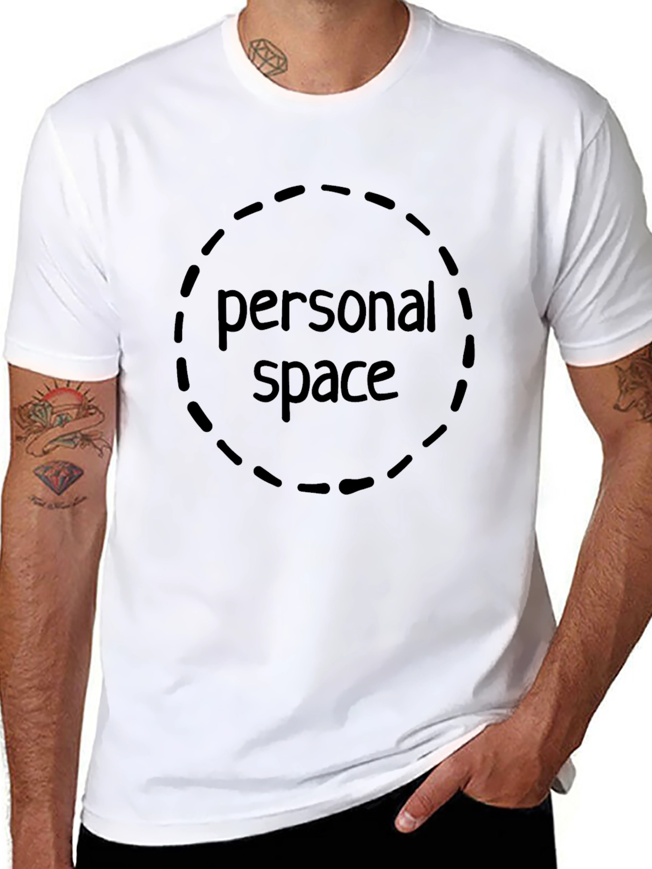 Black Personal Space Graphic Tee - Black Cotton Comfort view 8