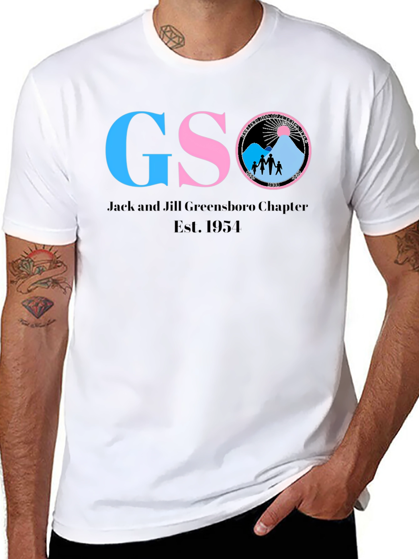 Black GSO Jack and Jill Greensboro Chapter T-Shirt view 8