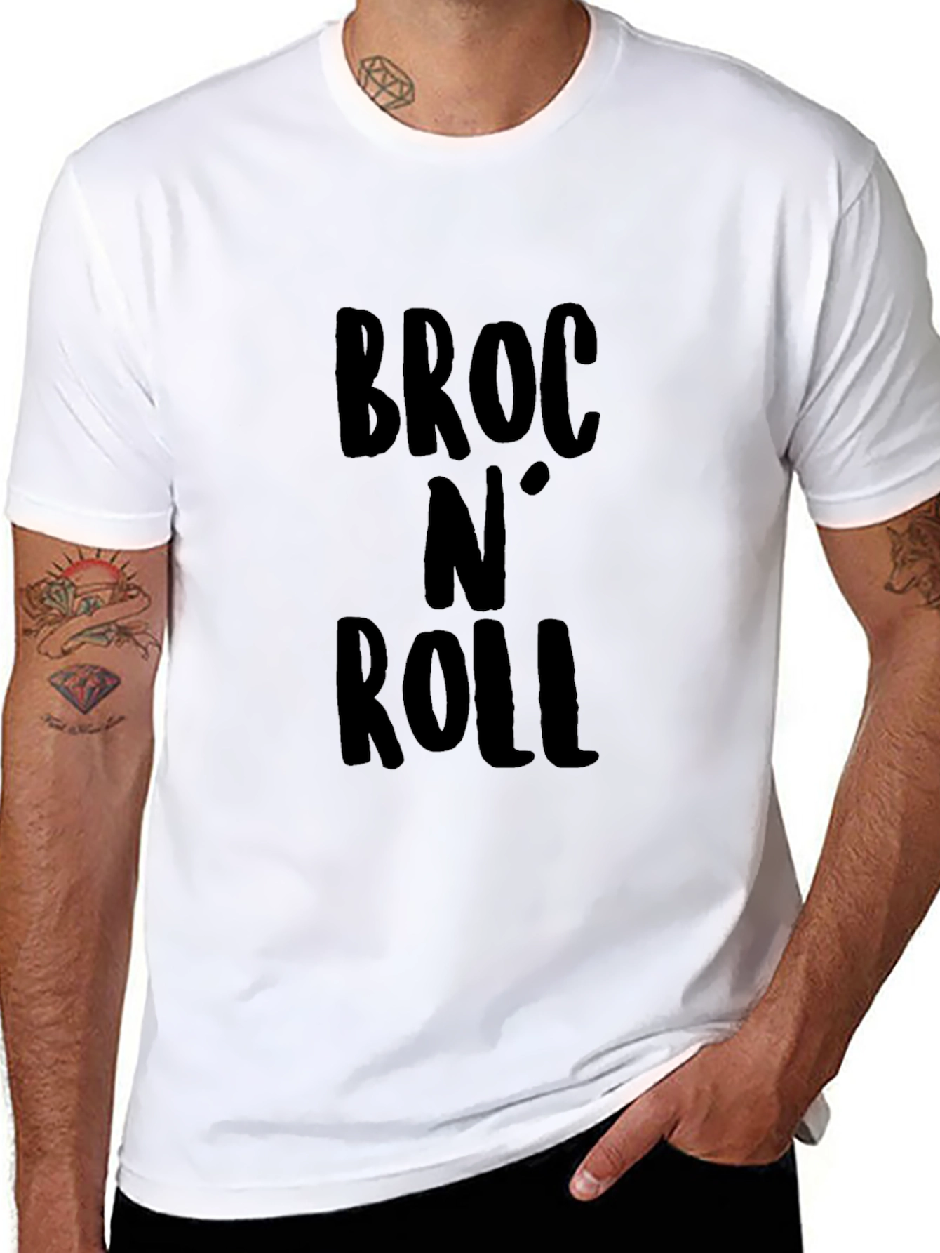 Black Broc N' Roll Black Graphic T-Shirt view 8