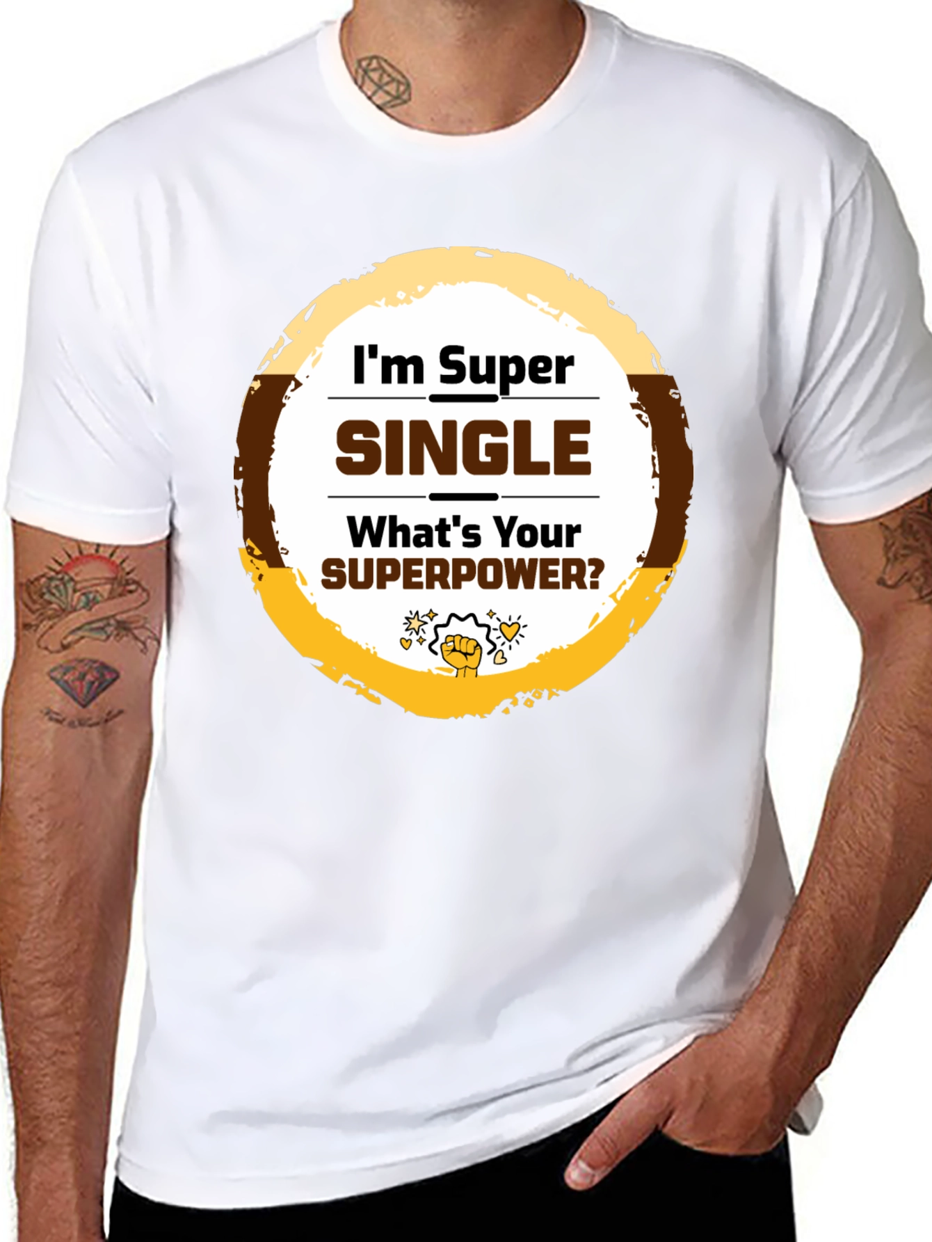 Black Super Single T-Shirt - Novelty Graphic Tee view 8
